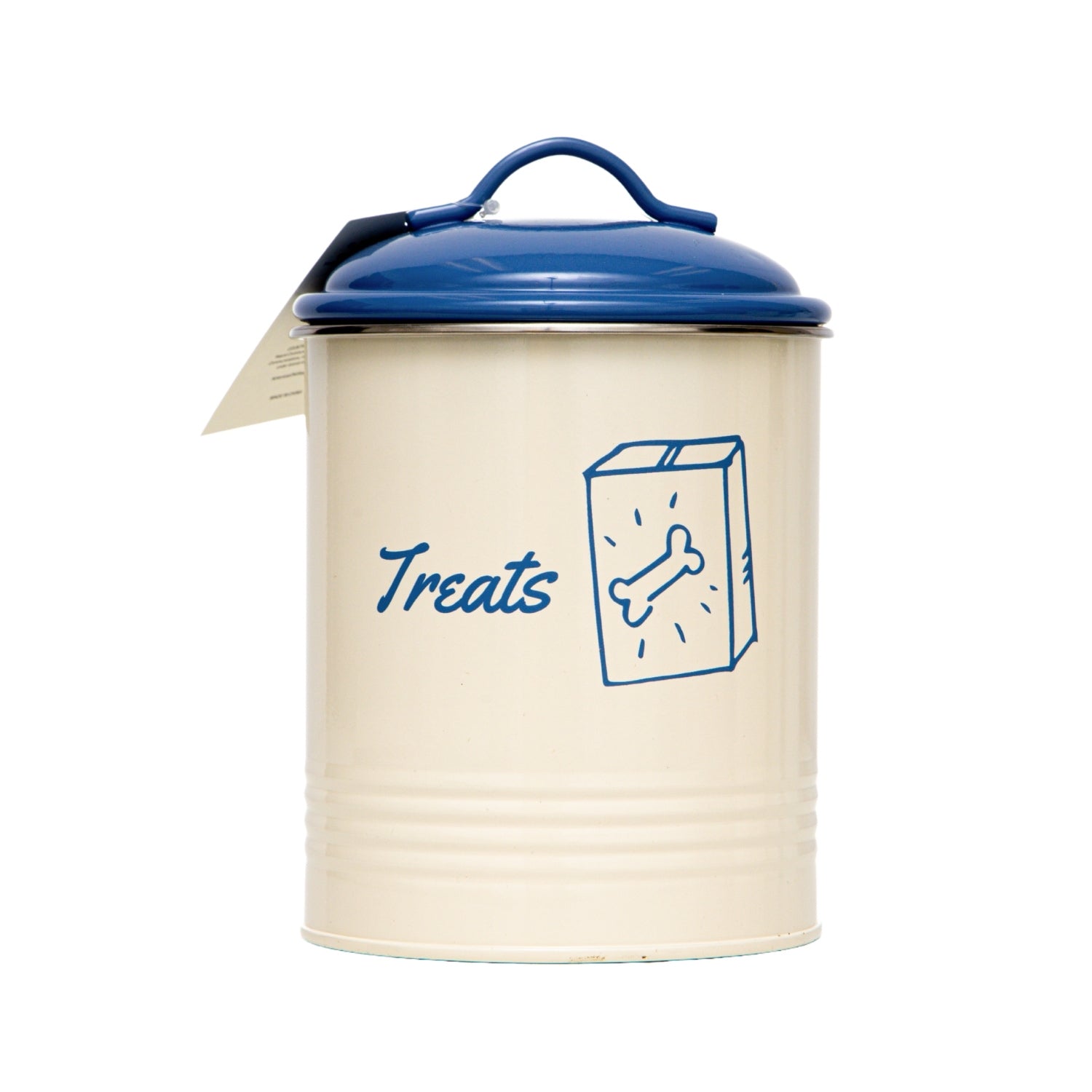 Country Living Set of 3 Pet Treat Canisters, Dog Treat Storage  French Blue Lid