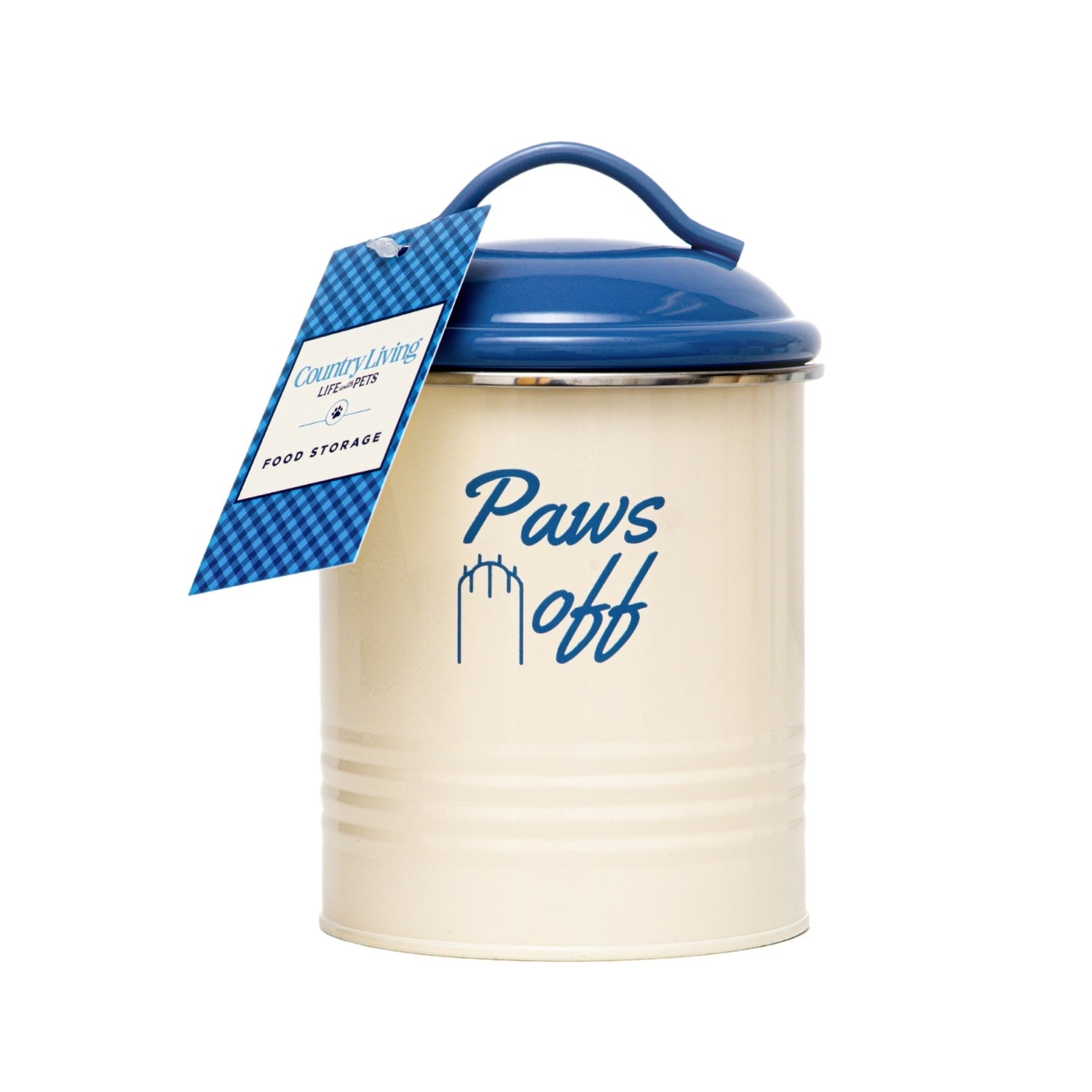 Country Living Set of 3 Pet Treat Canisters, Dog Treat Storage  French Blue Lid