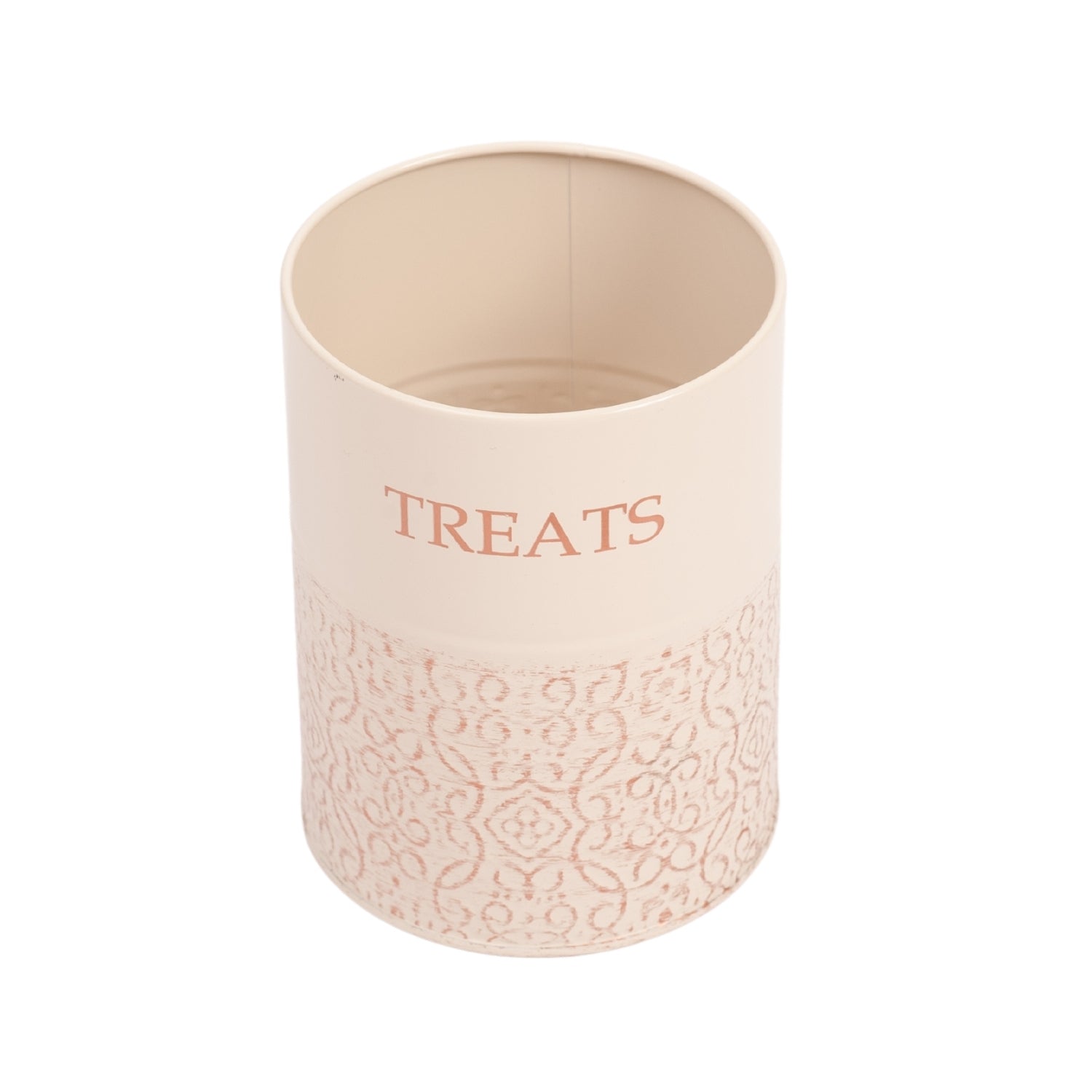 Country Living Dog Treat Canisters - Set of 2 Carbon Steel Jars with Bamboo Lids  White Swan