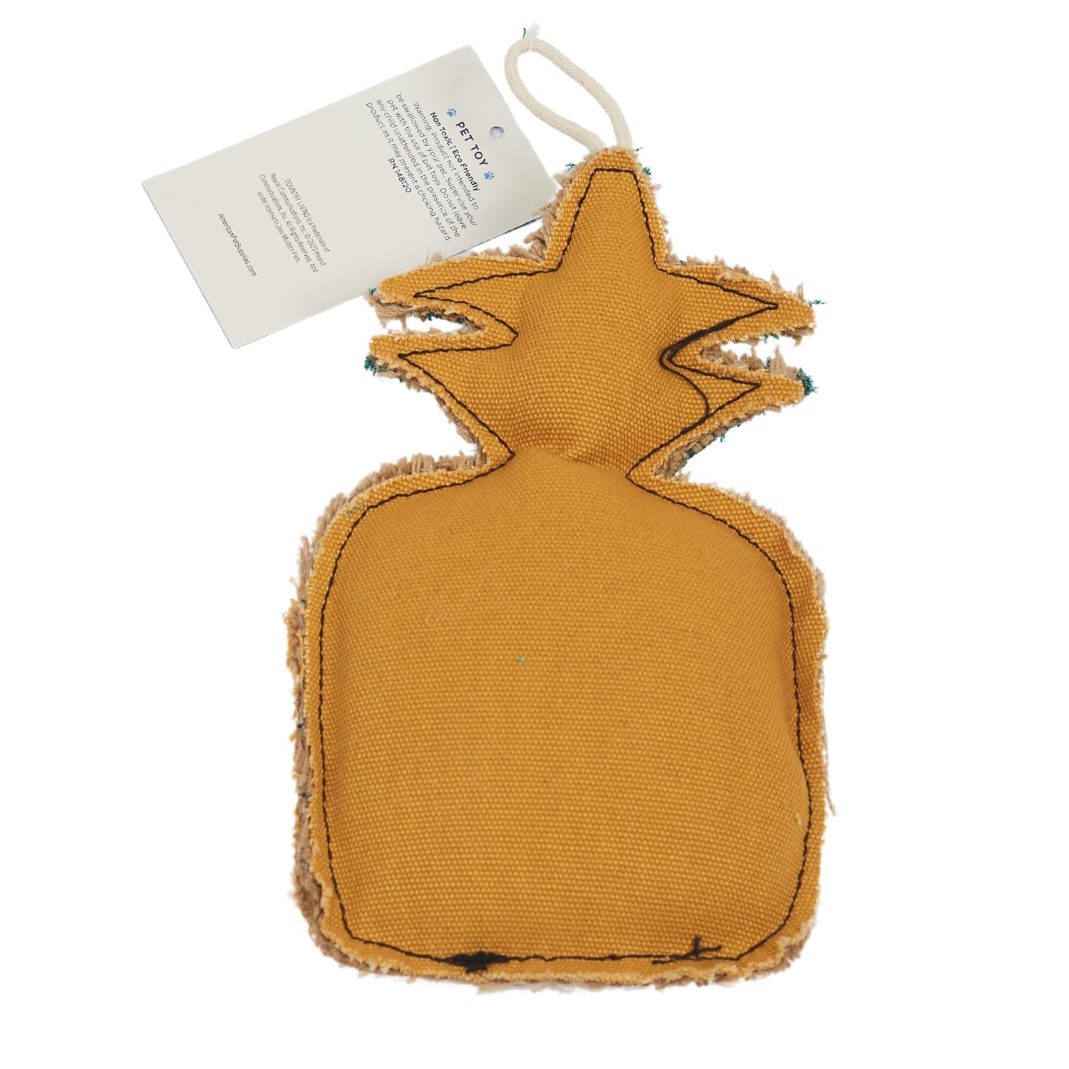 Pineapple-Shaped Canvas & Jute Dog Chew Toy