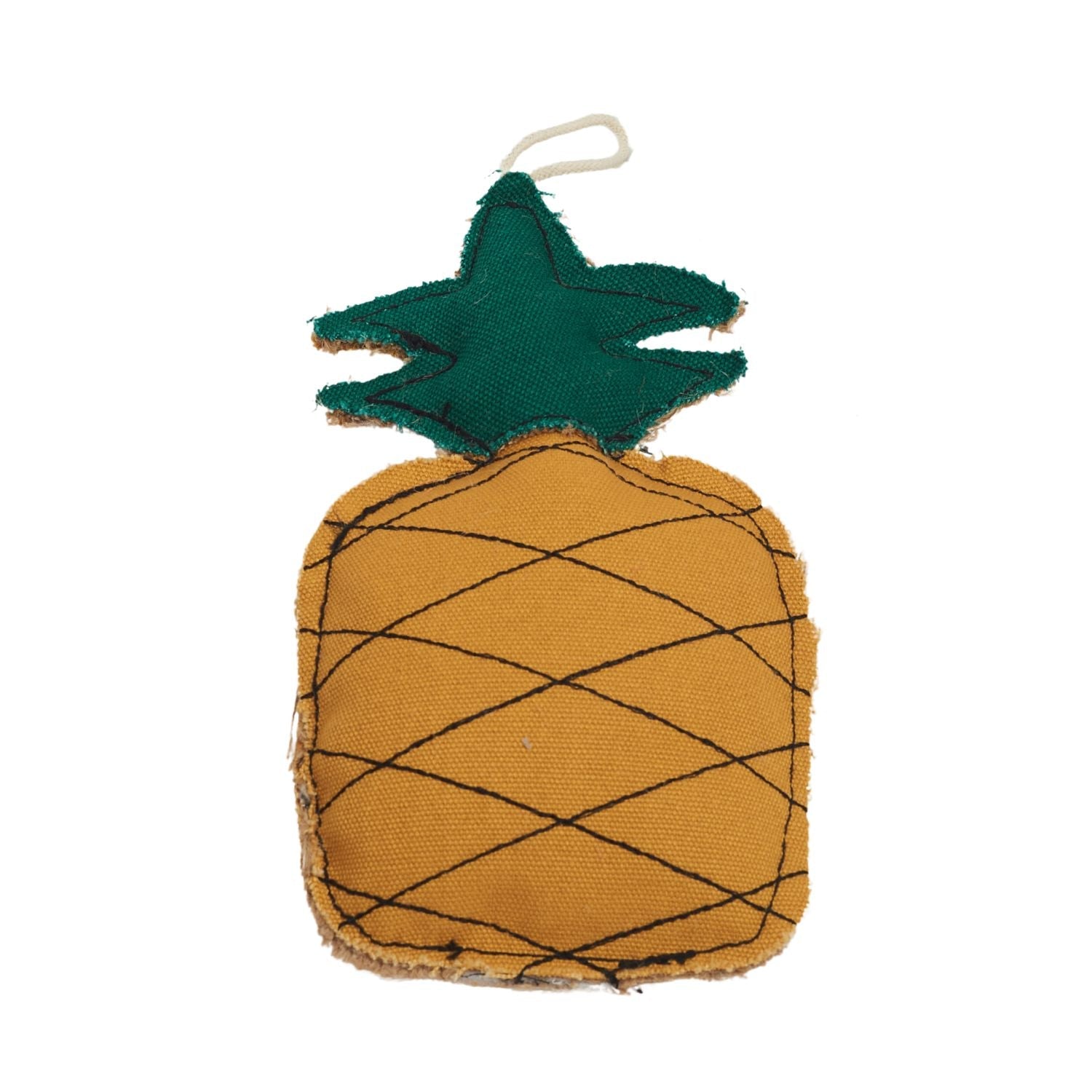 Pineapple-Shaped Canvas & Jute Dog Chew Toy