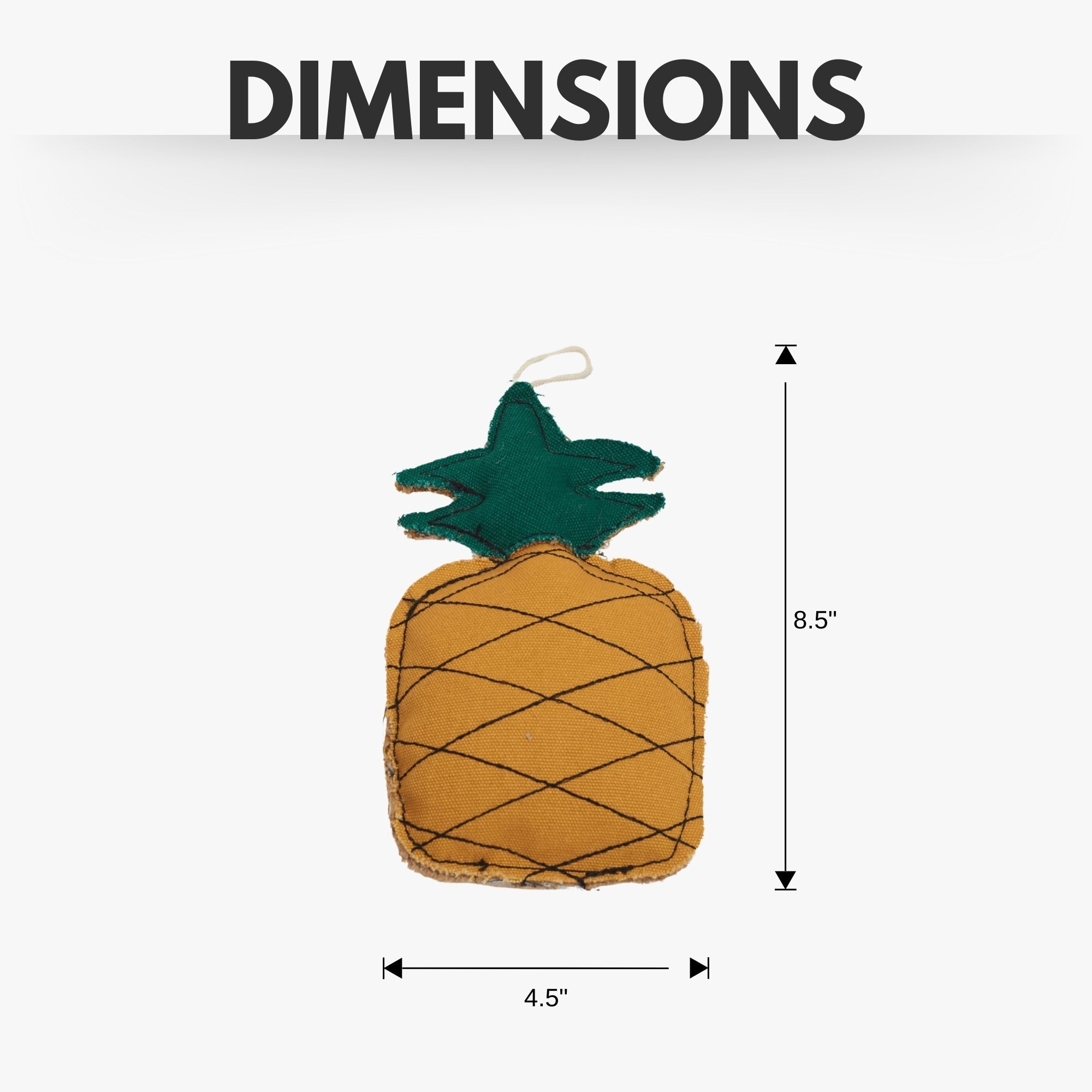 Pineapple-Shaped Canvas & Jute Dog Chew Toy