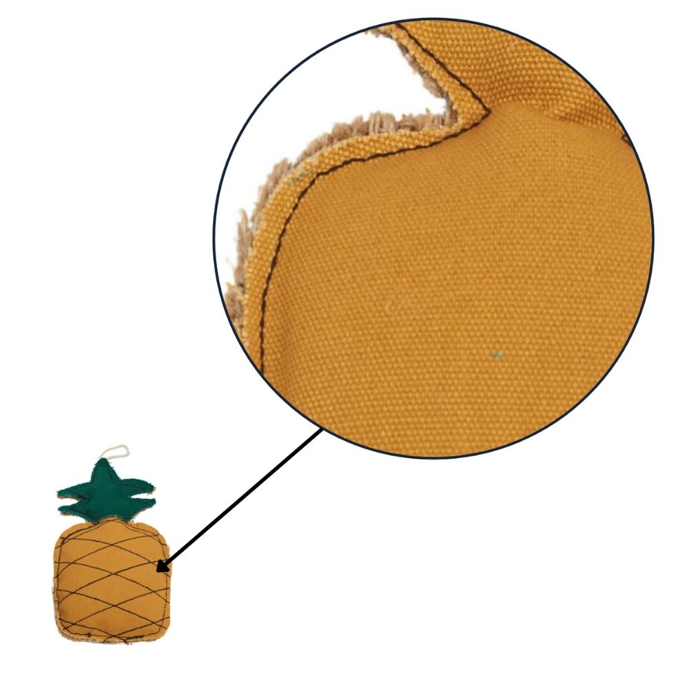 Pineapple-Shaped Canvas & Jute Dog Chew Toy