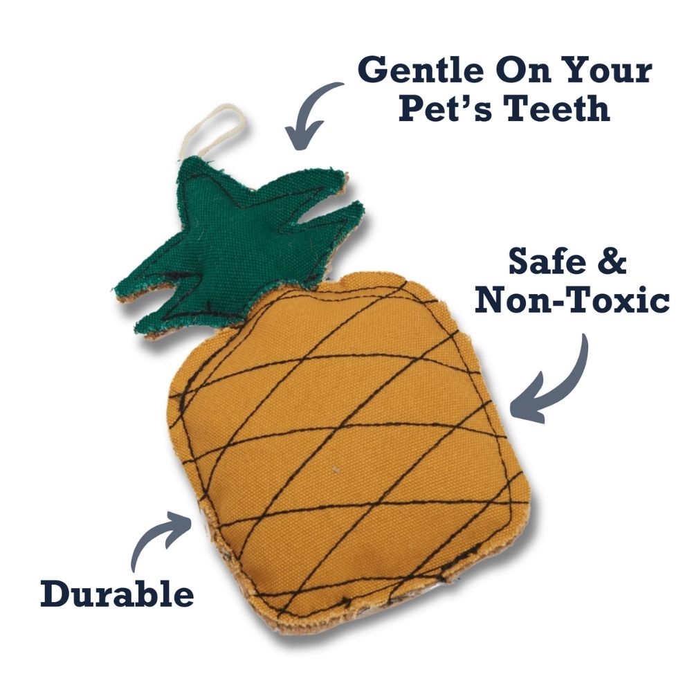Pineapple-Shaped Canvas & Jute Dog Chew Toy