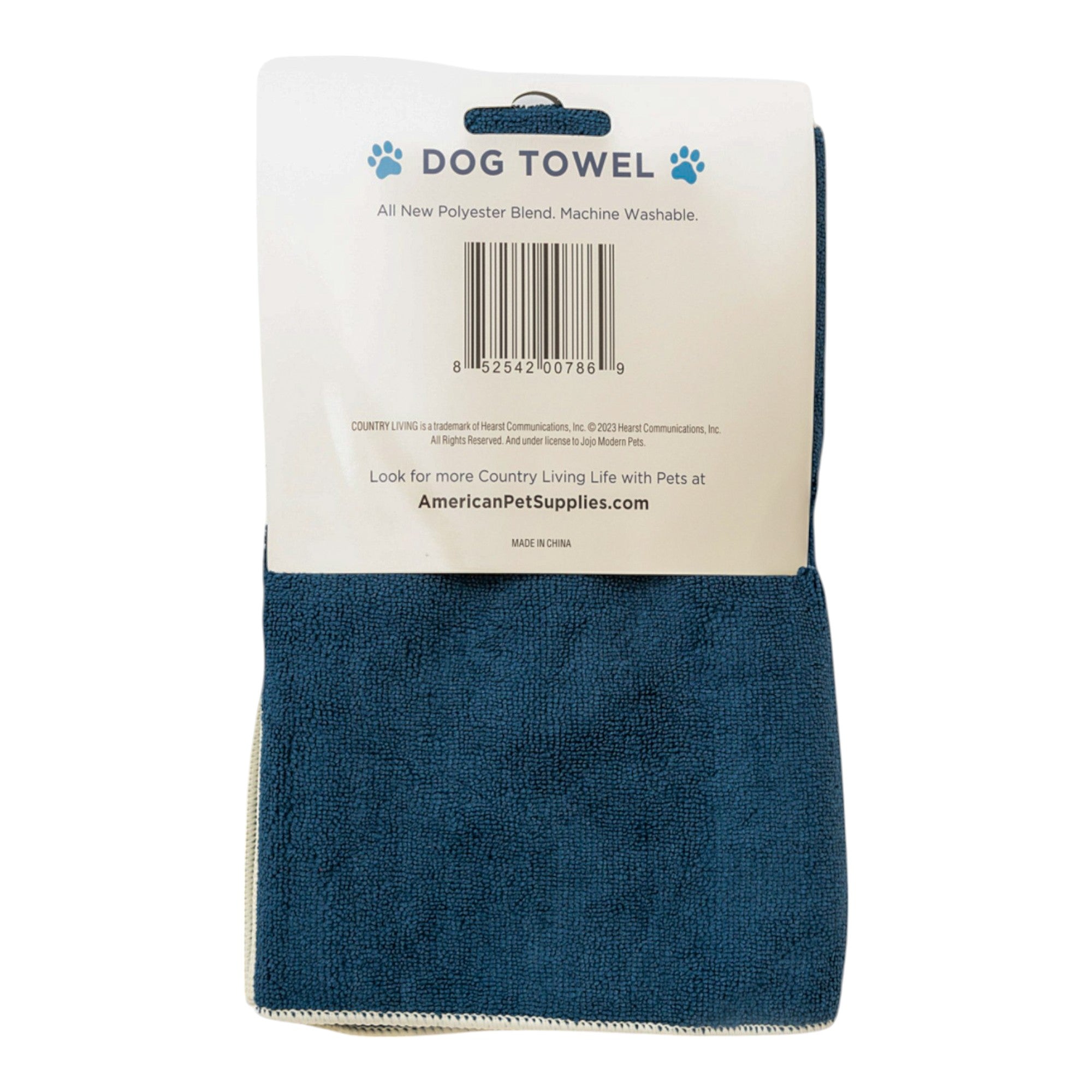 Country Living Large Marine Blue Microfiber Dog Bath Towel, 48 × 22 in