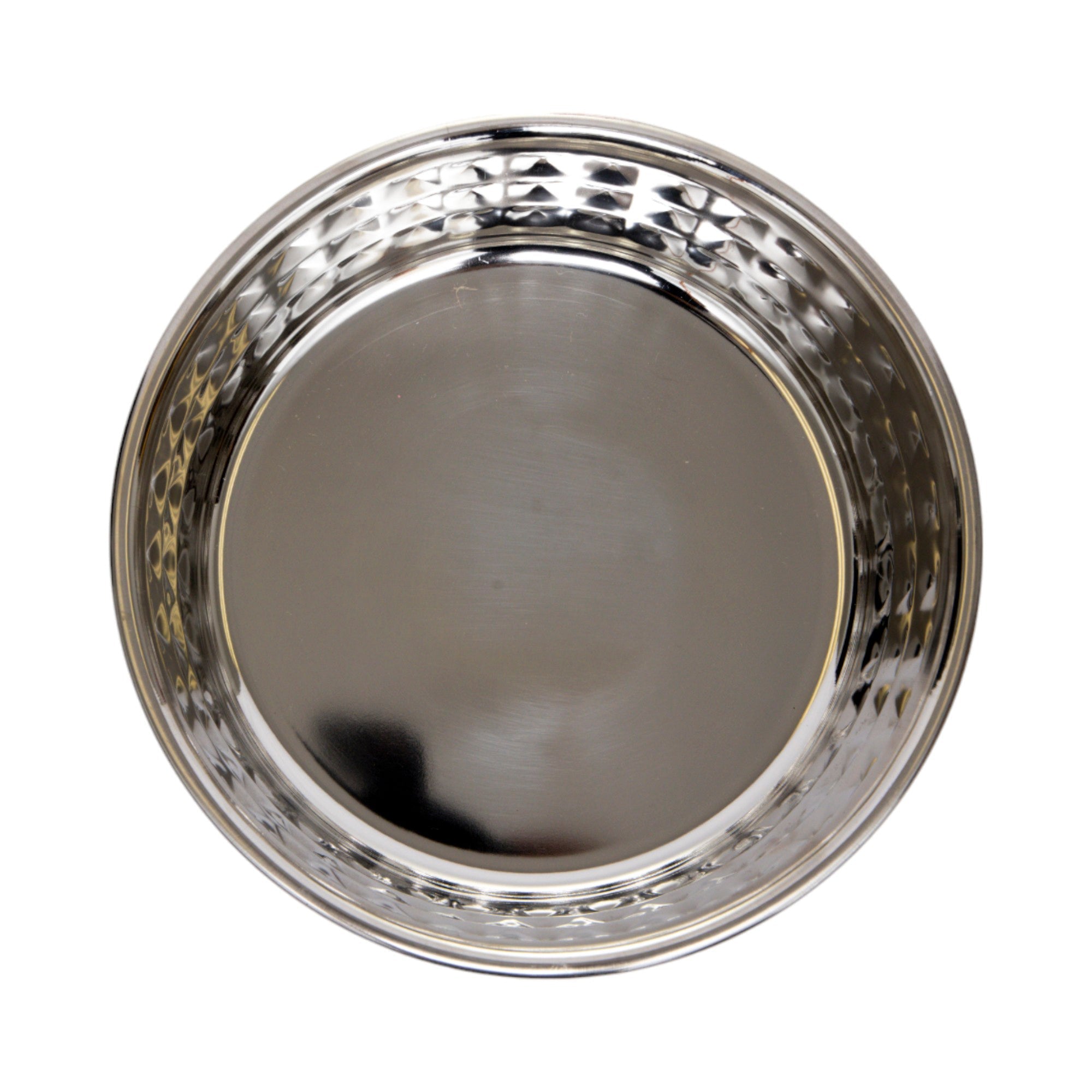 Country Living Set of 2 Hammered Stainless Steel Dog Bowls  Rose Quartz/64oz