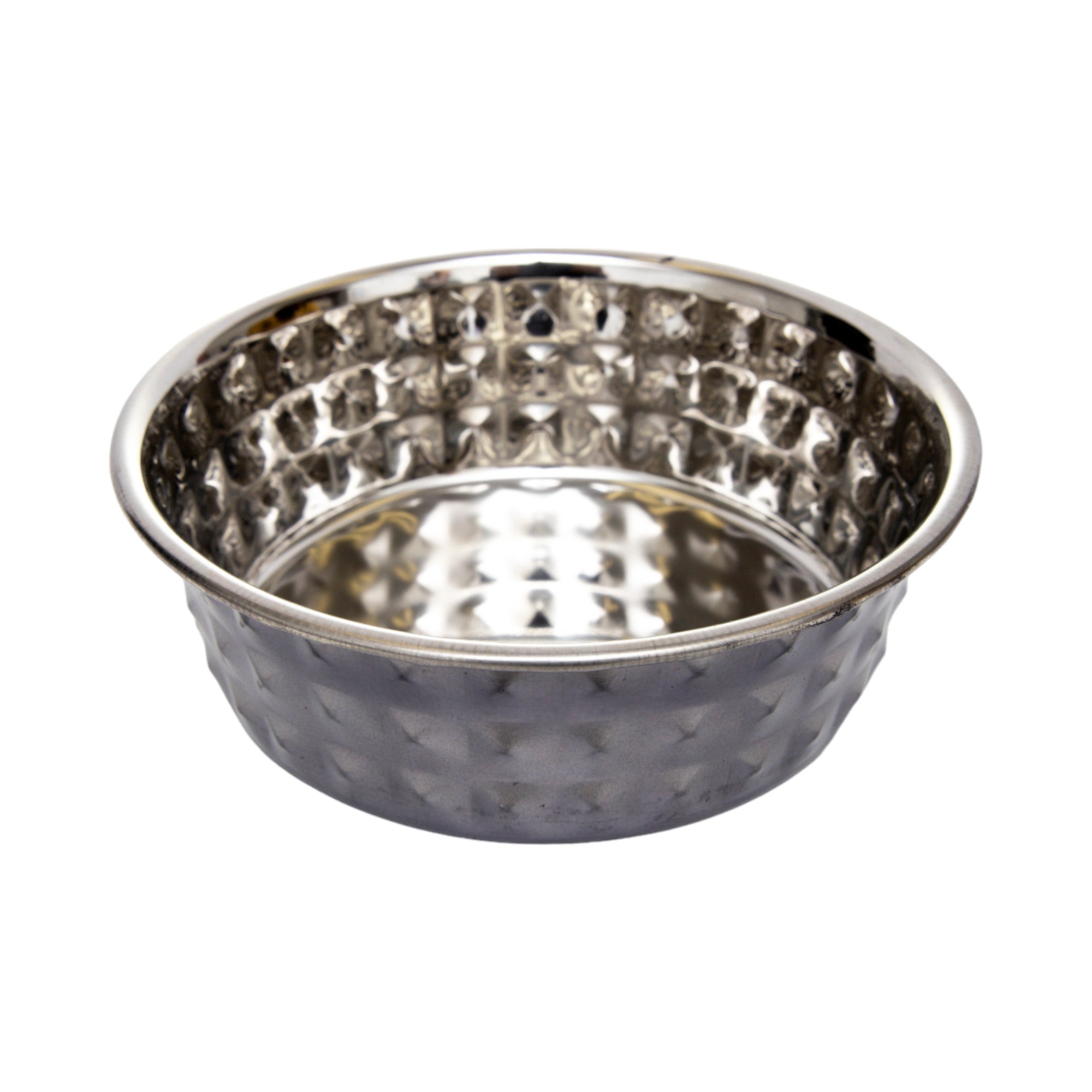 Country Living Set of 2 Hammered Stainless Steel Dog Bowls  Black Pearl