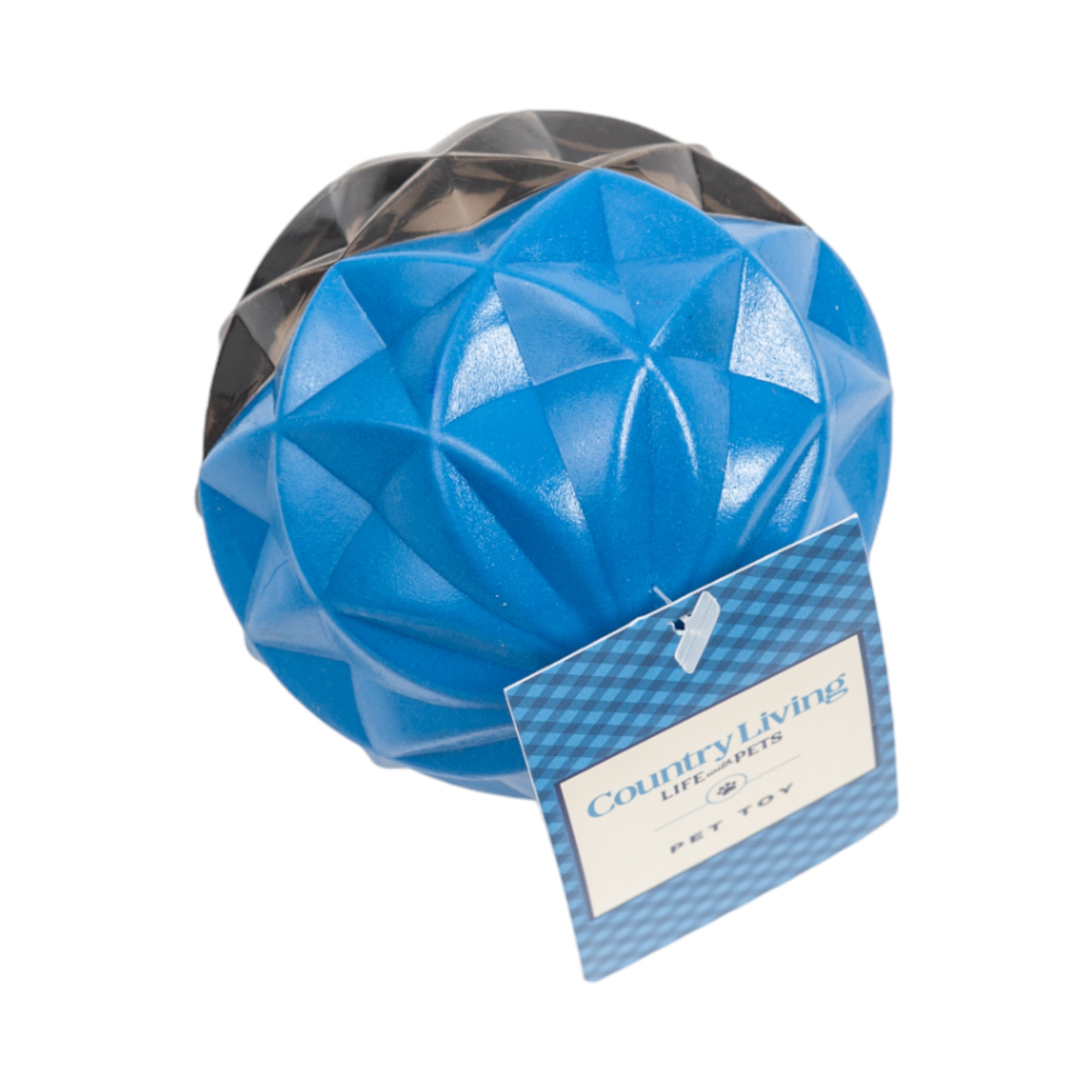 Country Living Geometric Textured Ball Dog Chew Toy, Interactive Rubber Toy for Mental Stimulation  Large