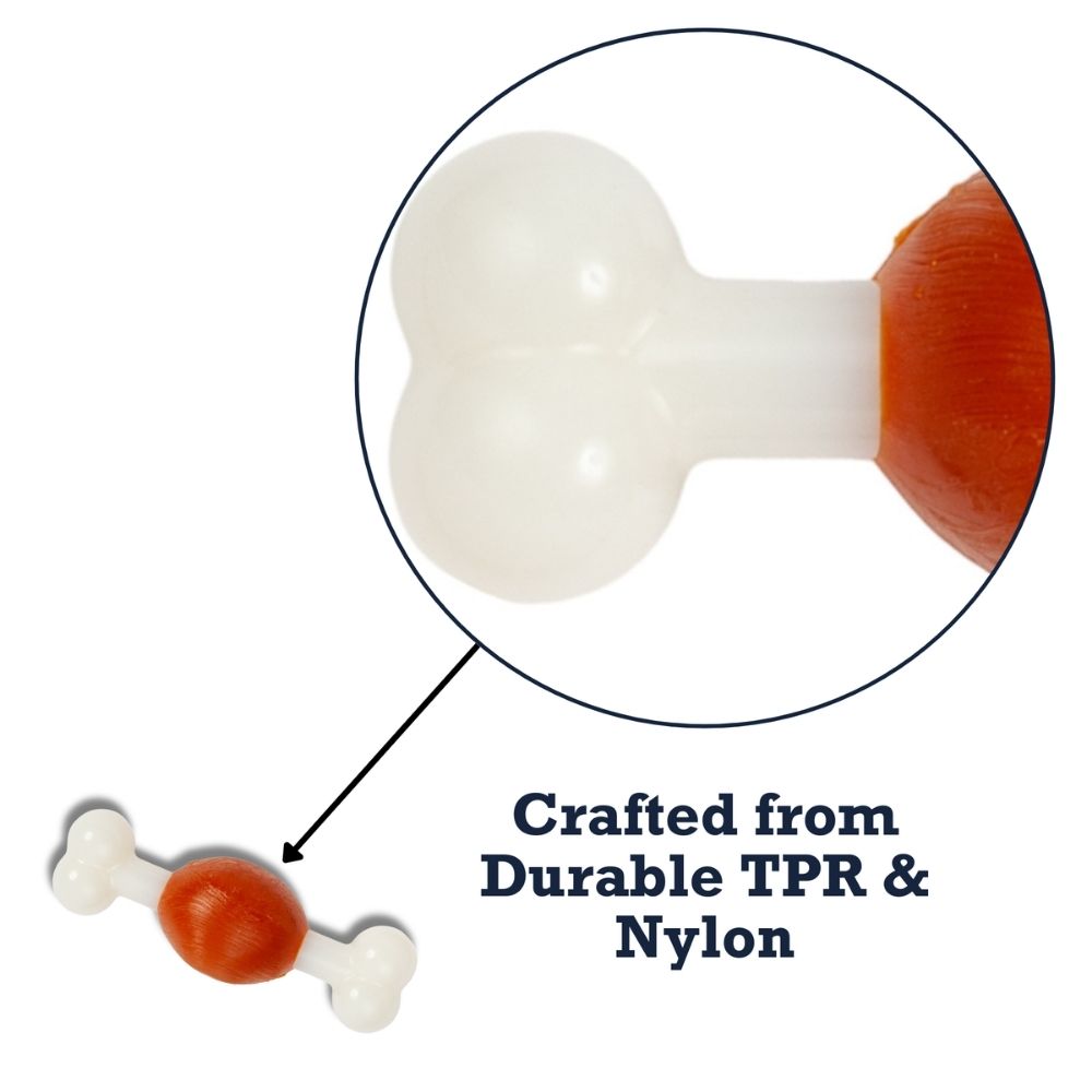 Country Living Beef-Flavored TPR & Nylon Bone Dog Chew Toy, 5.4 × 1.7 in