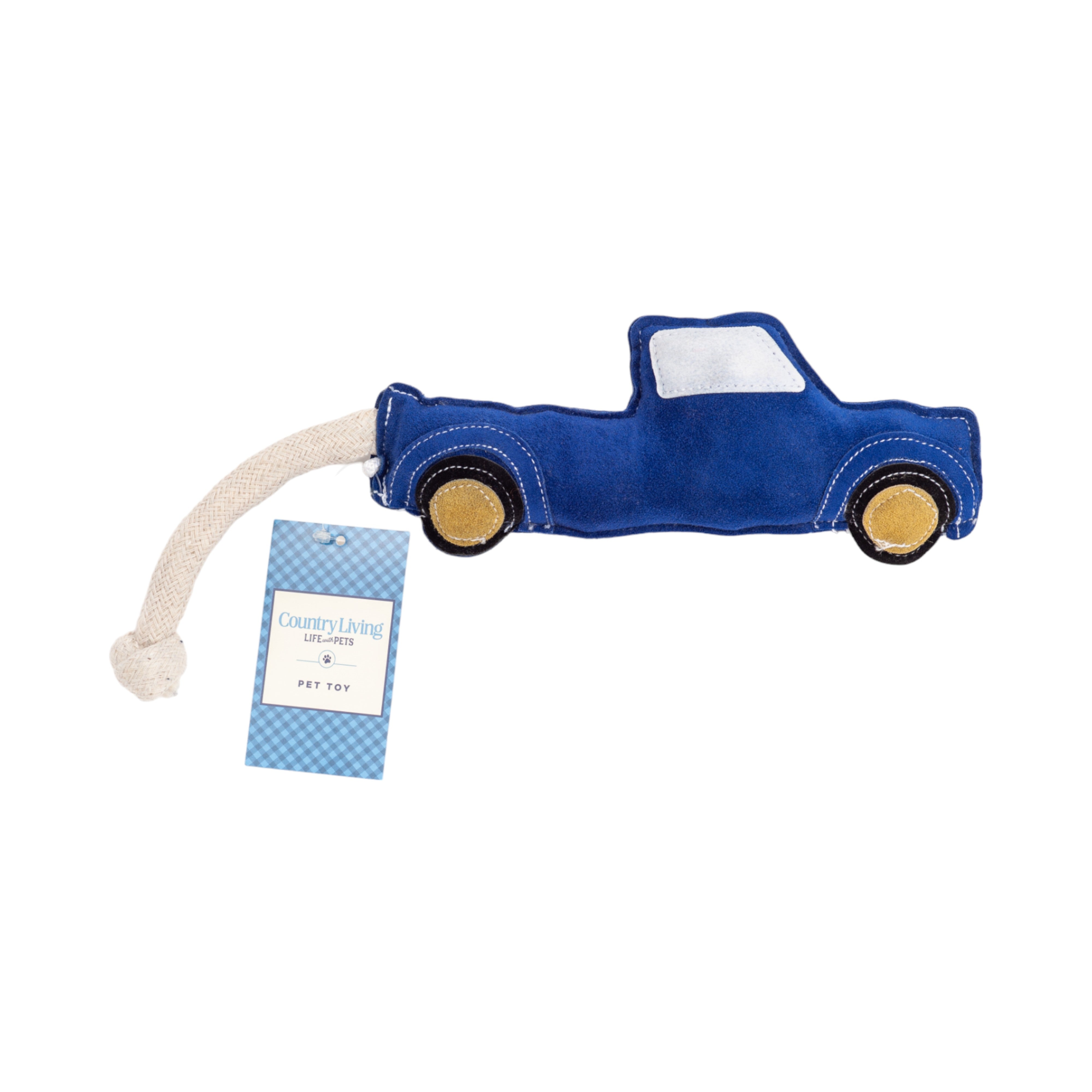Country Living Blue Faux Leather Pickup Truck Dog Toy