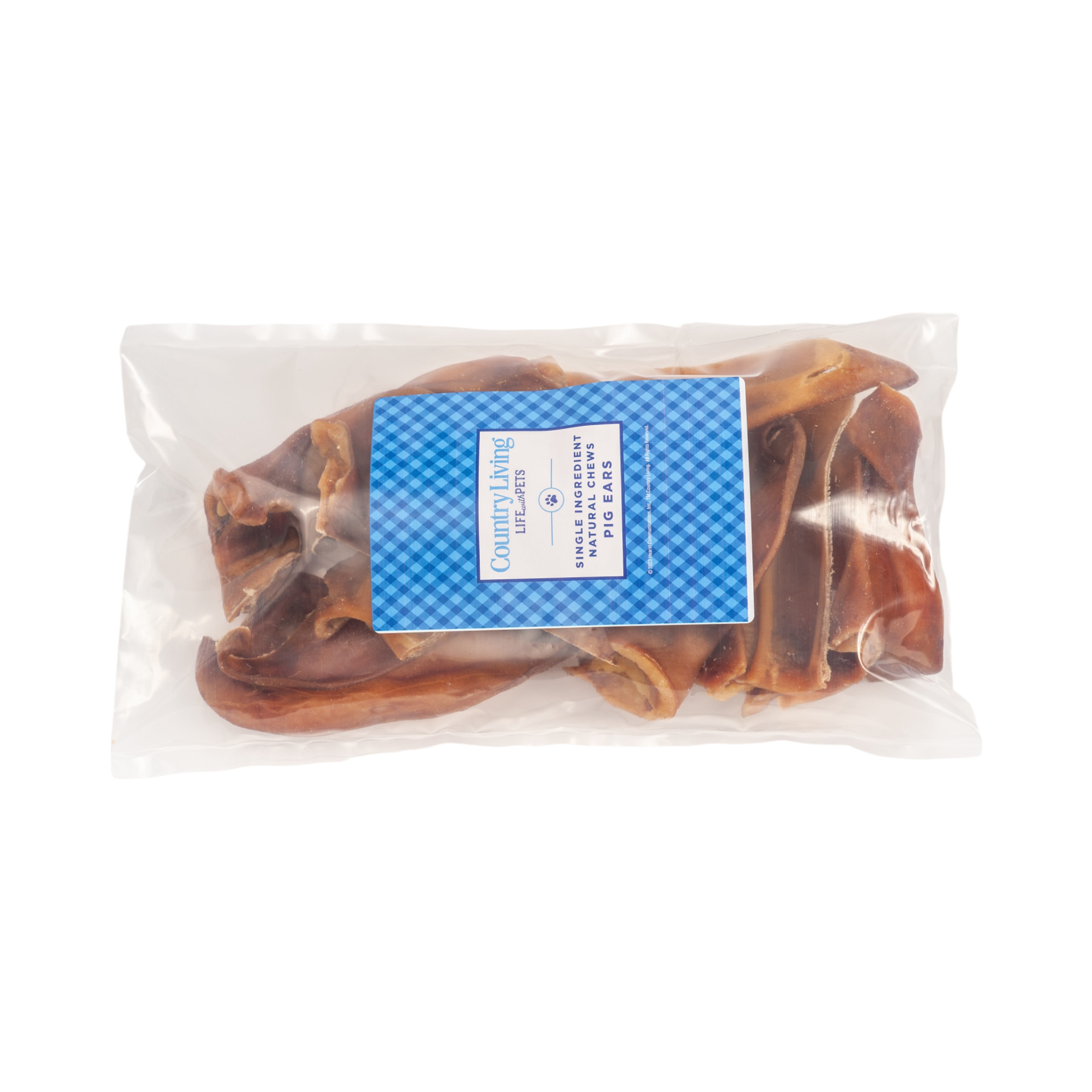Country Living Whole Pig Ears Dog Treats  100% Natural, Premium Pork Chews for Dental Care  (15-Pack)