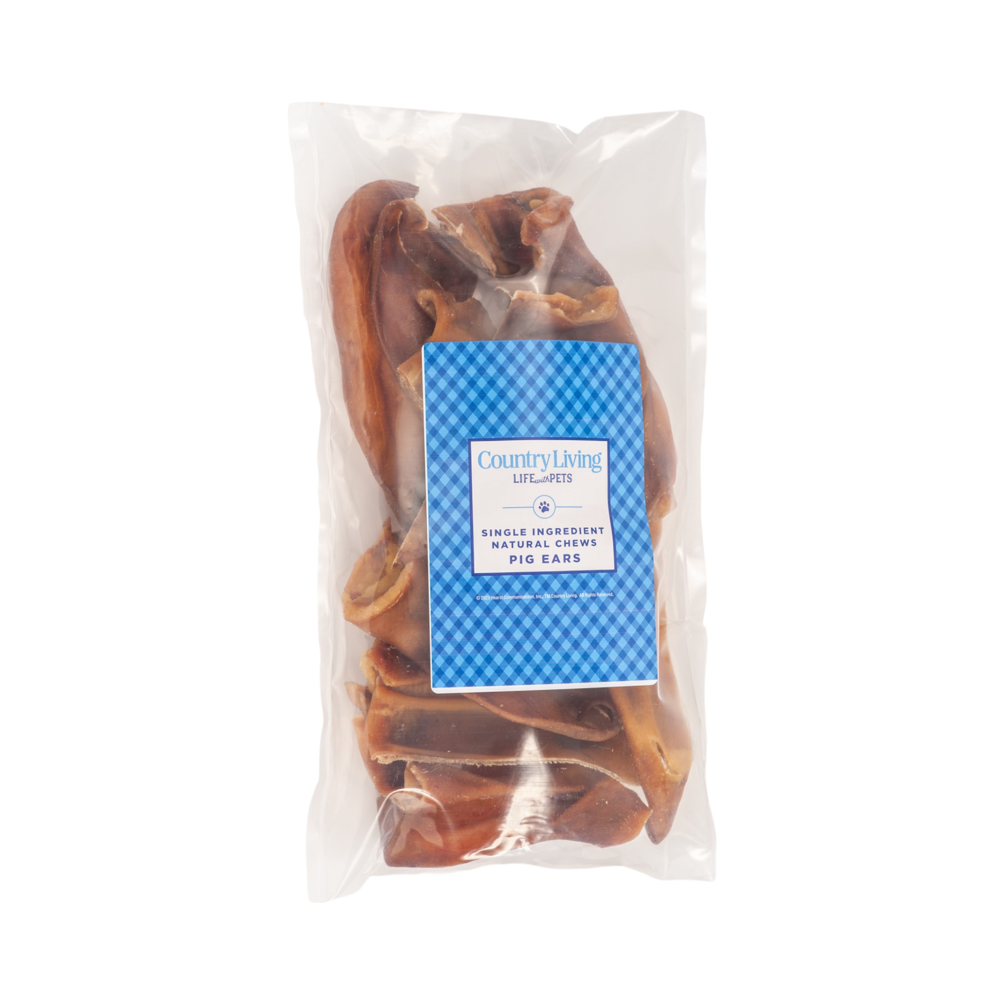 Country Living Whole Pig Ears Dog Treats  100% Natural, Premium Pork Chews for Dental Care  (15-Pack)