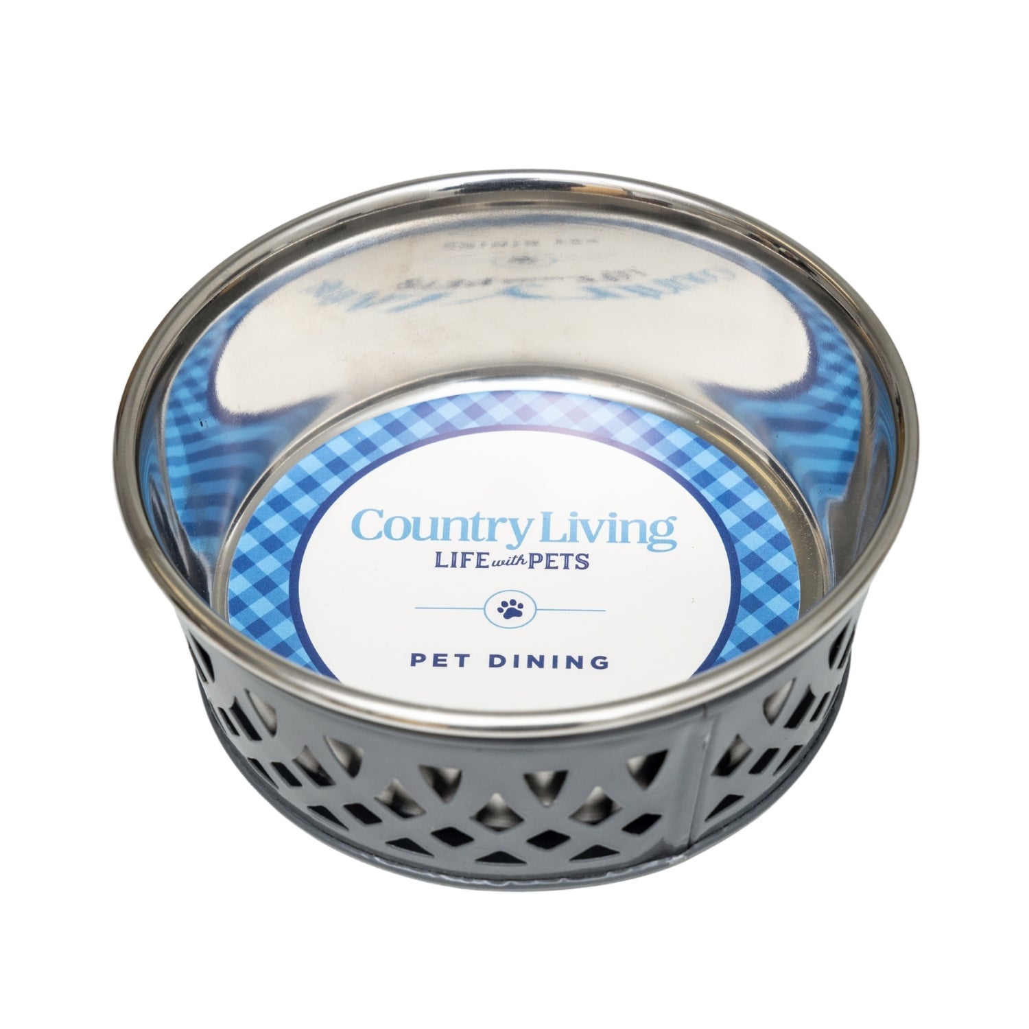 Country Living Set of 2 Stainless Steel Dog Bowls  Farmhouse Style, Ideal for Small to Medium Dogs
