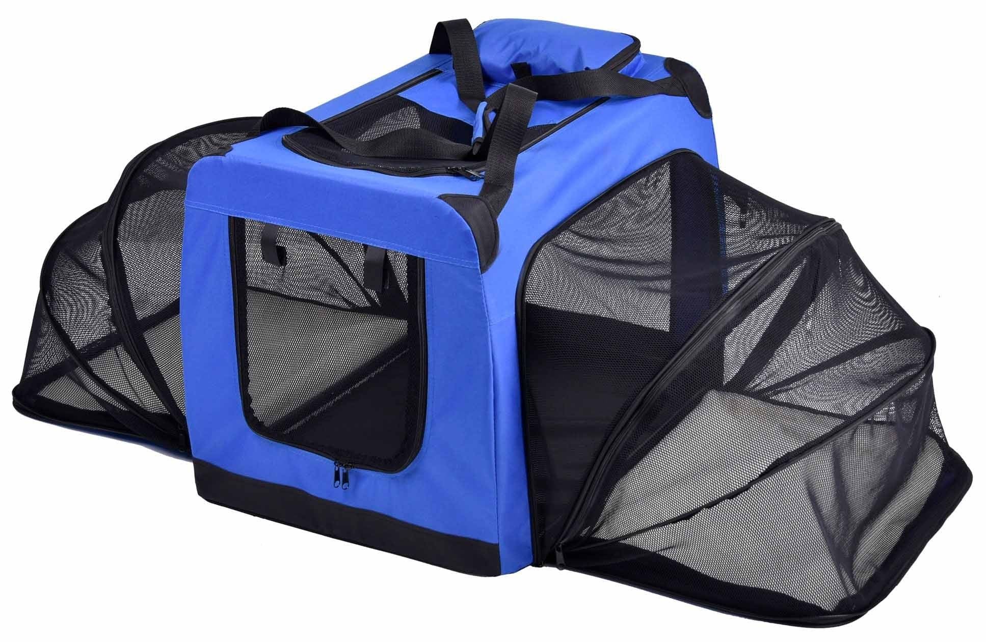 Pet Life Hounda Accordion Metal Framed Softfolding Collapsible Dualsided Expandable Pet Dog Crate(D0102H70H6U.)