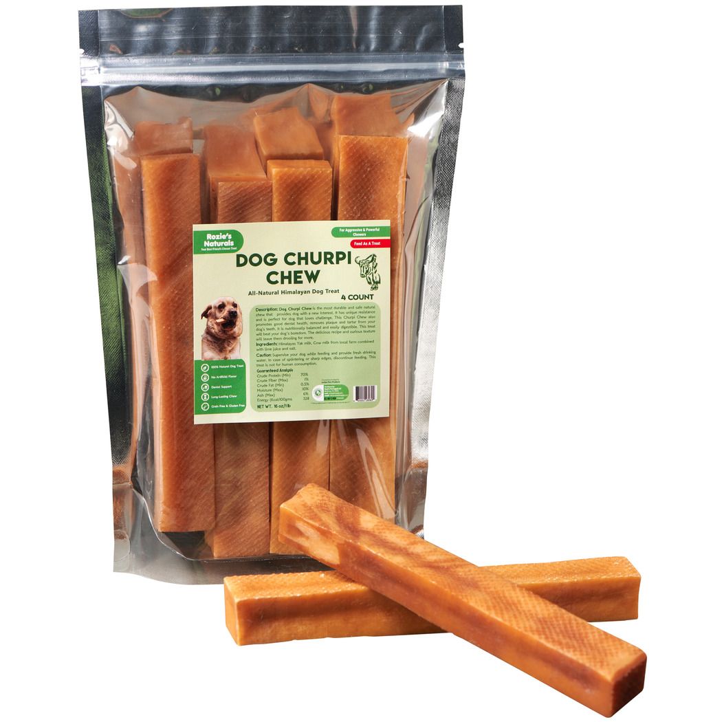 Dog churpi chew-100% Natural  Himalayan Yak cheese churpi Dog Treat & chews  grain-Free  gluten-Free  Dental chews  4 count  Lar