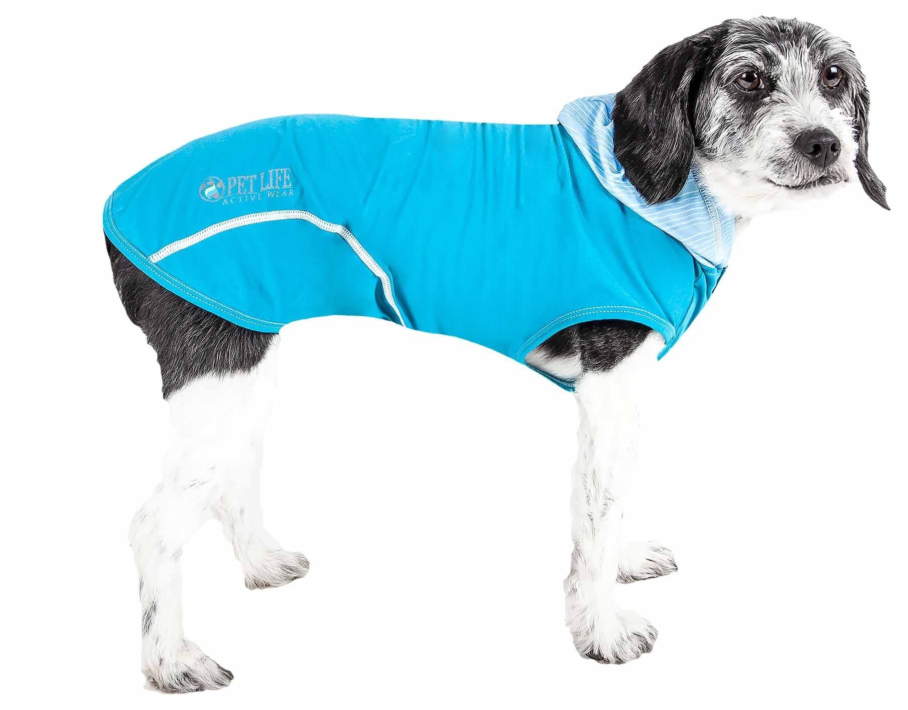Pet Life Active Pullrover Premium 4Way Stretch Twotoned Performance Sleeveless Dog Tshirt Tank Top Hoodie(D0102H7L34U.)