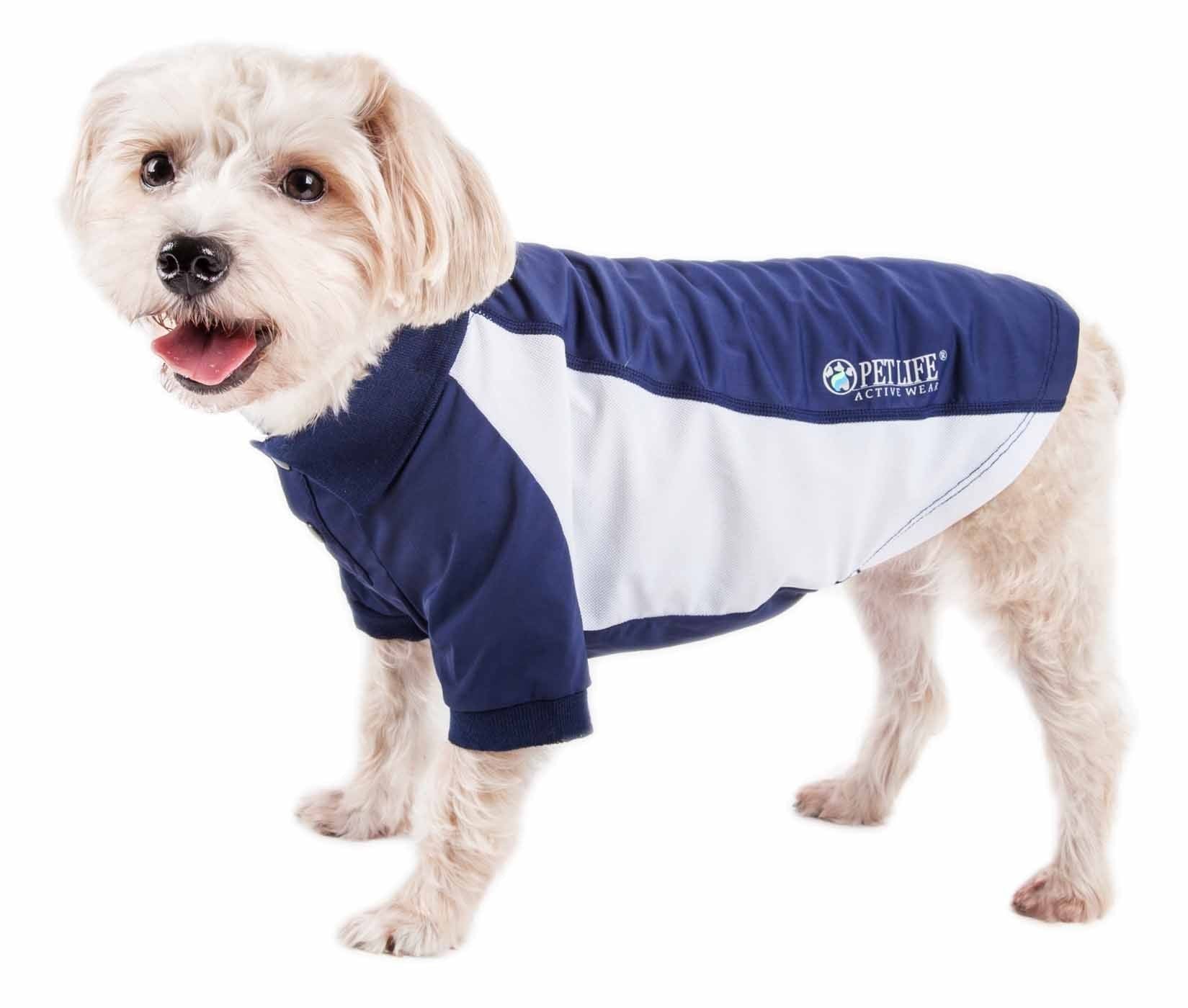 Pet Life Active 'Barko Pawlo' Relax-Stretch Wick-Proof Performance Dog Polo T-Shirt(D0102H7L39W.)