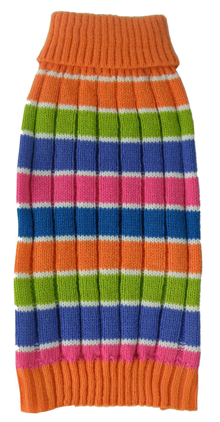 Tuttibeauty Rainbow Heavy Cable Knitted Ribbed Designer Turtle Neck Dog Sweater(D0102H7Ldca.)