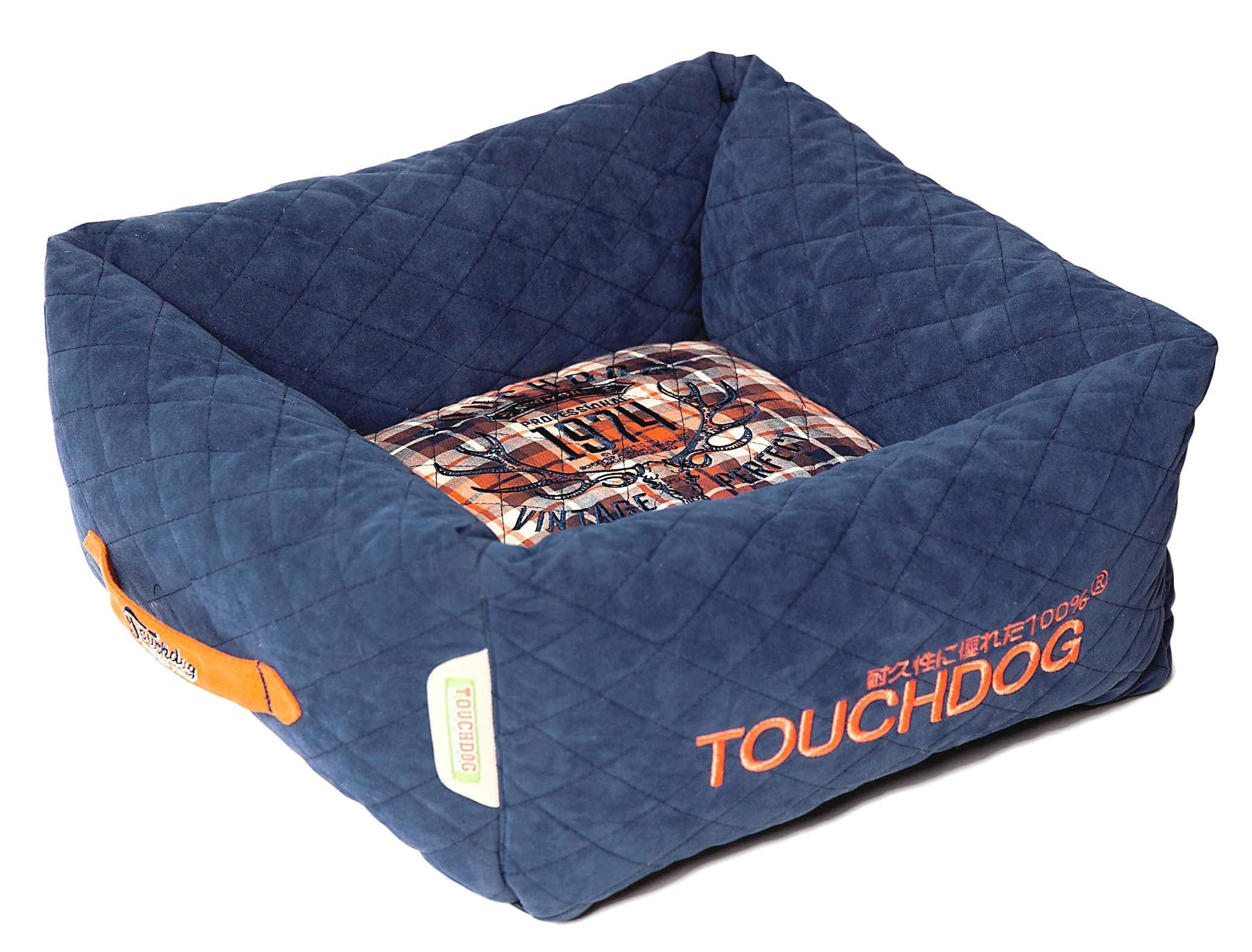 Touchdog Exquisitewuff Posh Rectangular Diamond Stitched Fleece Plaid Dog Bed(D0102H7Lkug.)