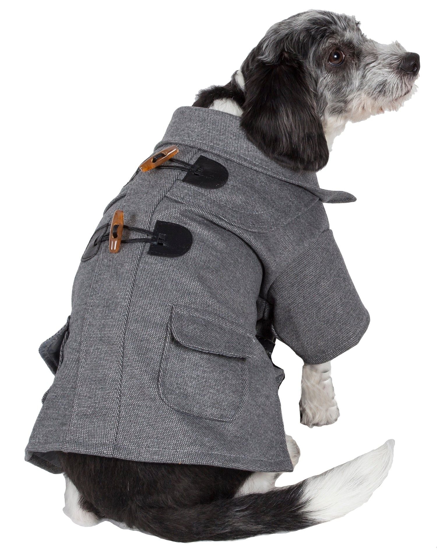 Military Static Rivited Fashion Collared Wool Pet Coat(D0102H7LL3U.)