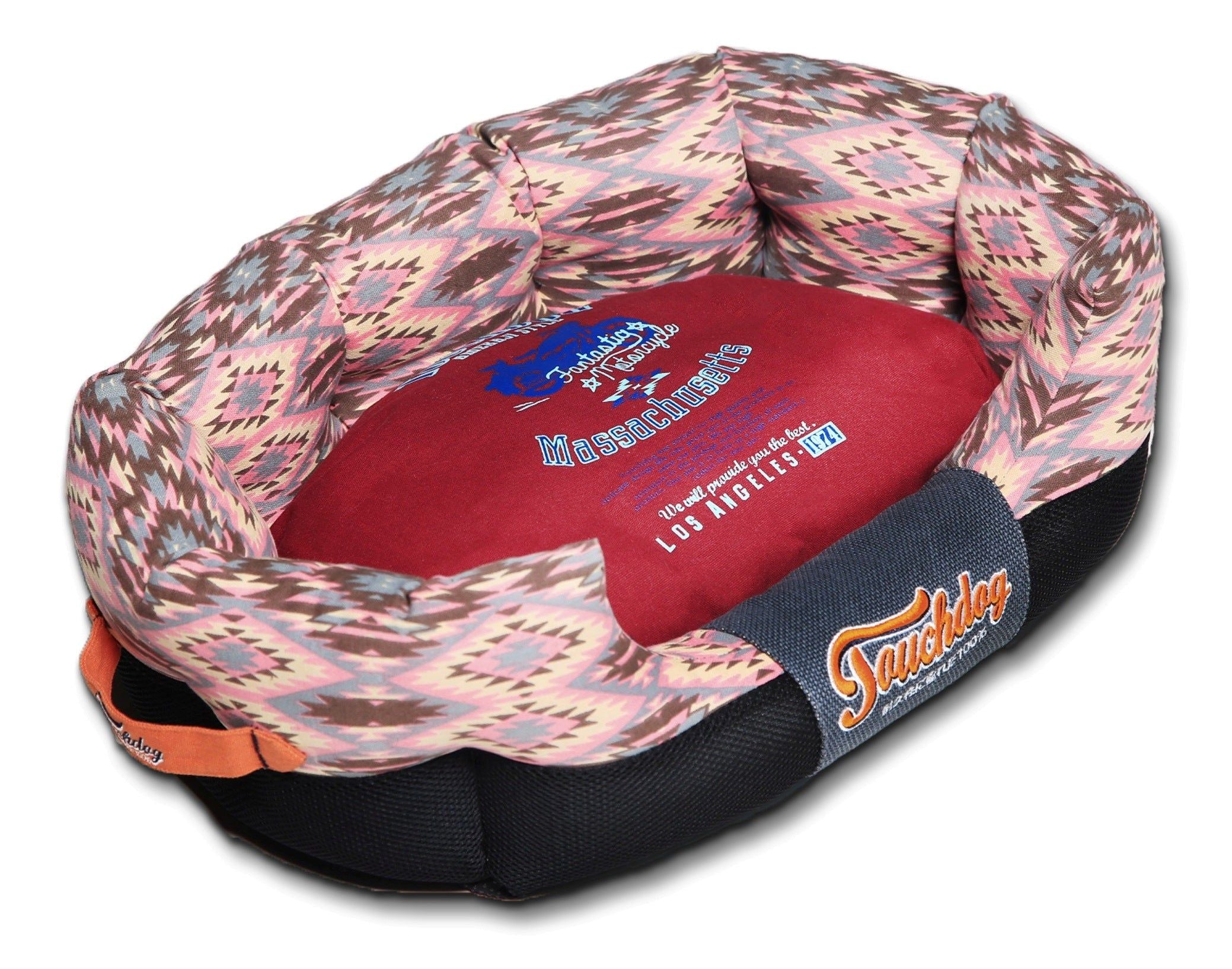 Touchdog 70S Vintagetribal Throwback Diamond Patterned Ultraplush Rectangular Rounded Dog Bed(D0102H7Ln97.)