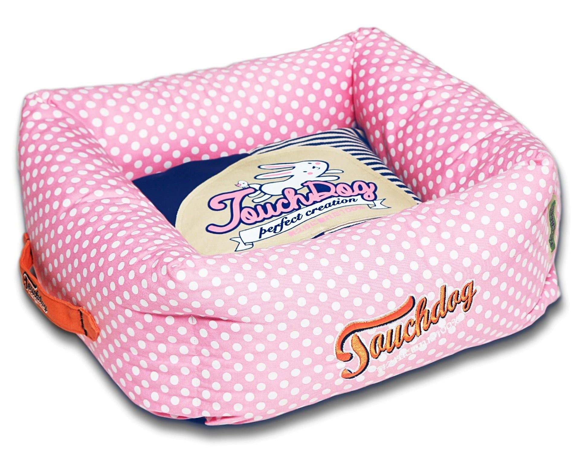 Touchdog Polkastriped Polo Easy Wash Squared Fashion Dog Bed(D0102H7Lnby.)