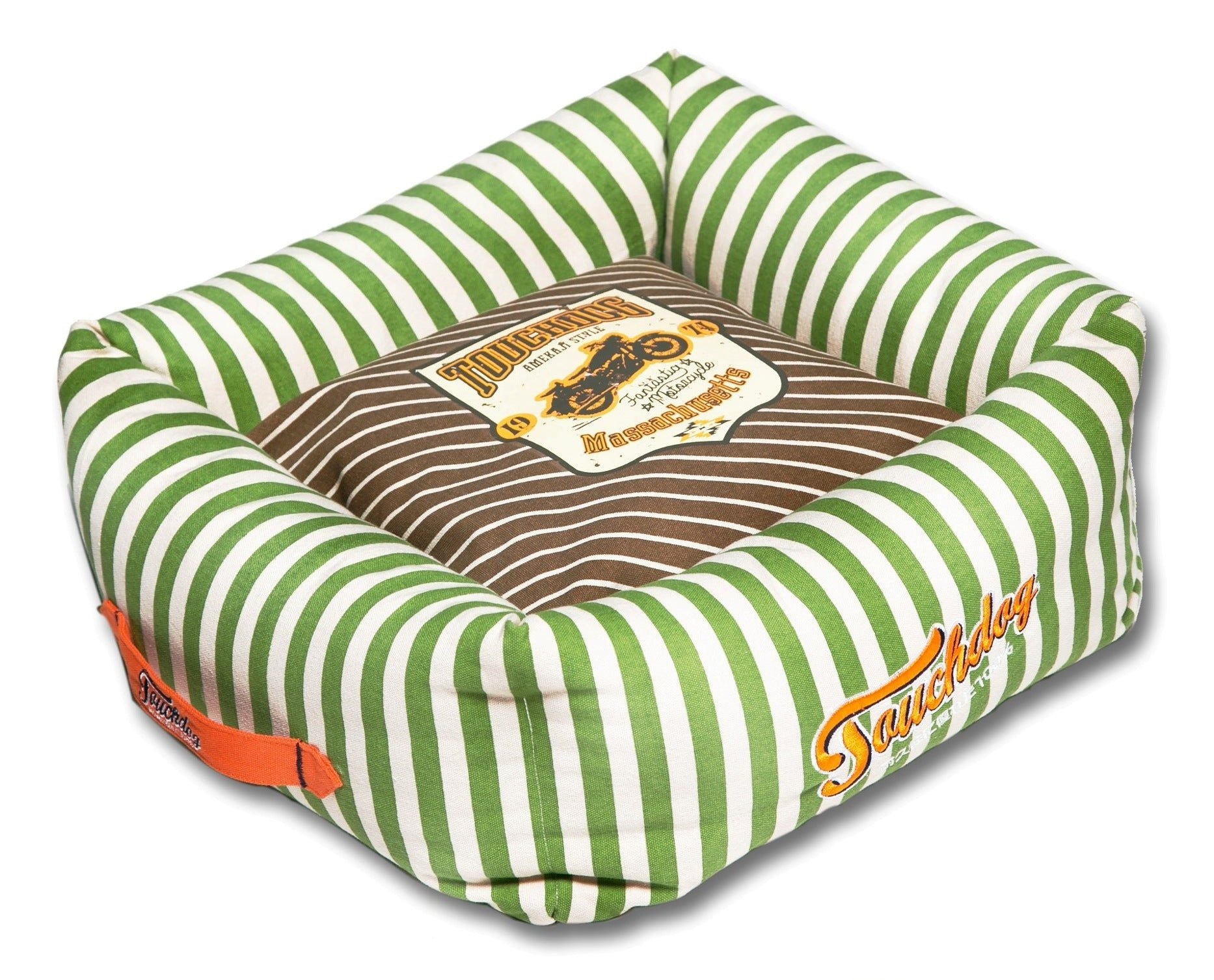 Touchdog Neutralstriped Ultraplush Easy Wash Squared Designer Dog Bed(D0102H7Lnlv.)