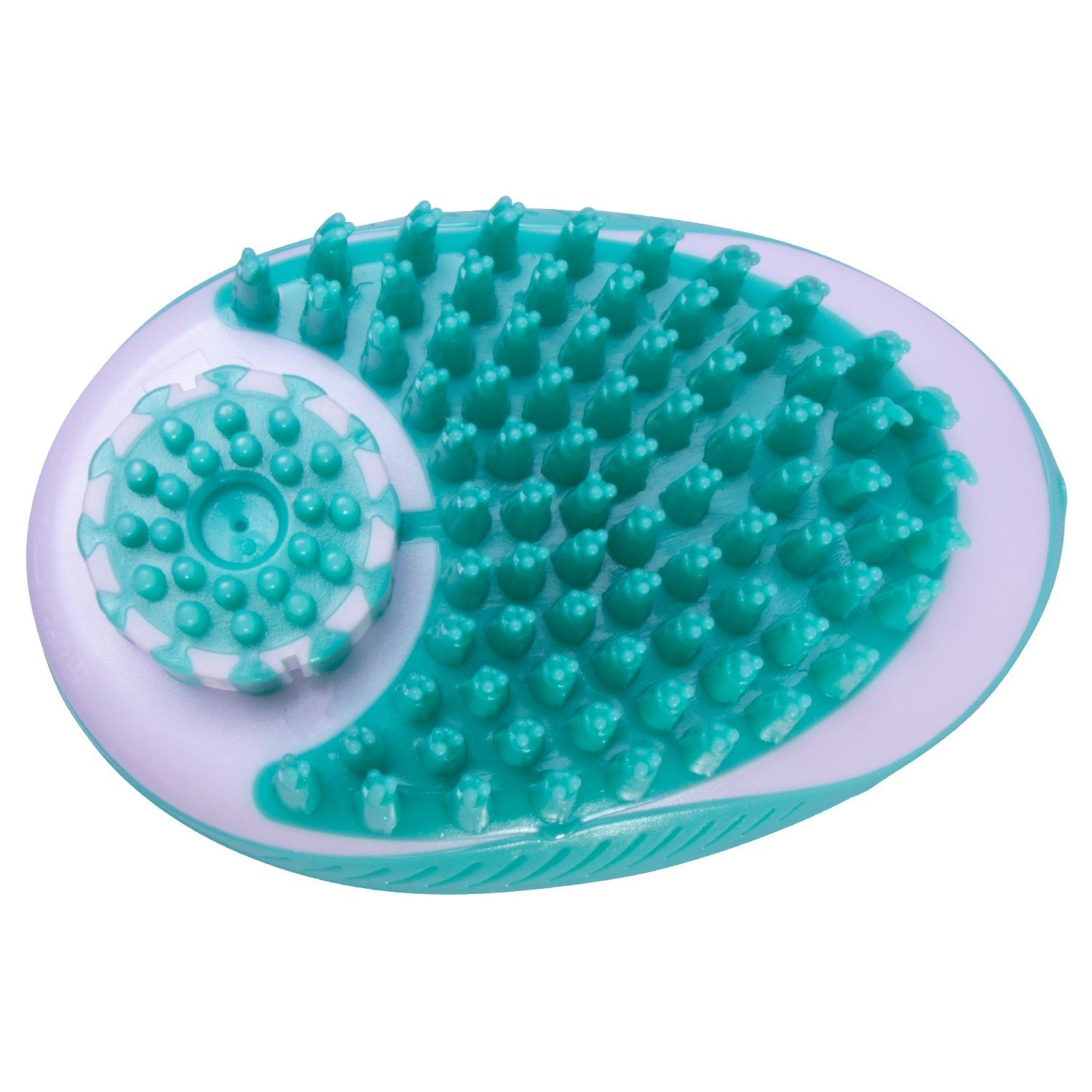 Pet Life 'Swasher' Green Shampoo Dispensing, All-in-One Pet Grooming Brush: Massage, Bath & De-Tangle for Dogs & Cats