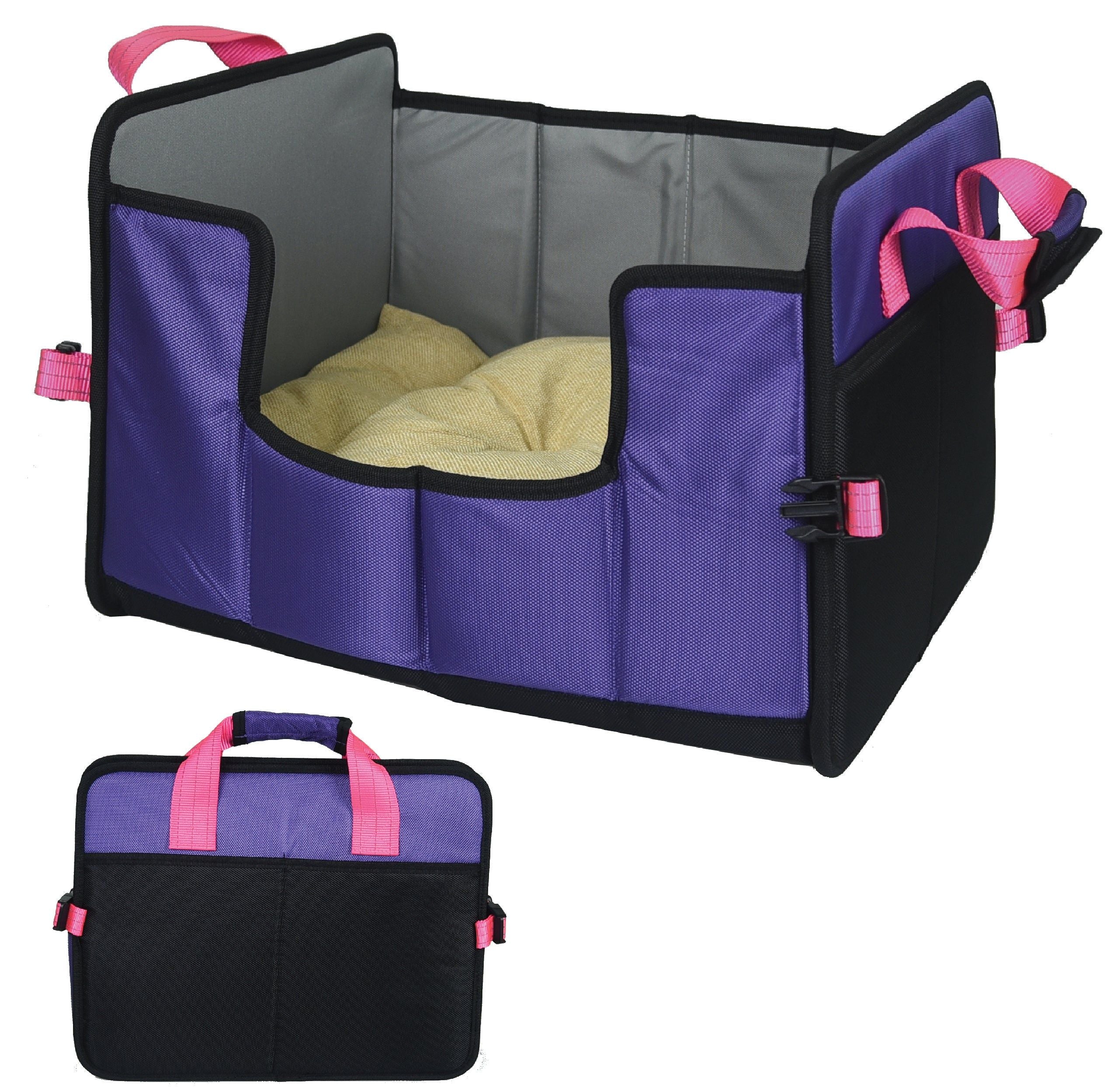 Pet Life Travel-Nest Folding Travel Cat And Dog Bed, Sm, Purple