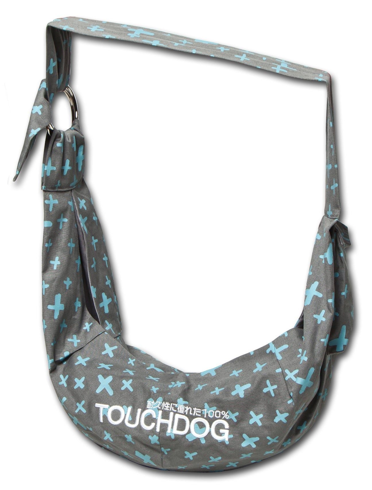 Touchdog 'Paw-Ease' Over-The-Shoulder Pet Sling Fashion Pet Carrier - Cat and Dog Carrier with Built-in Storage Pockets for Hands-Free Carrying Grey 1.5 LBS