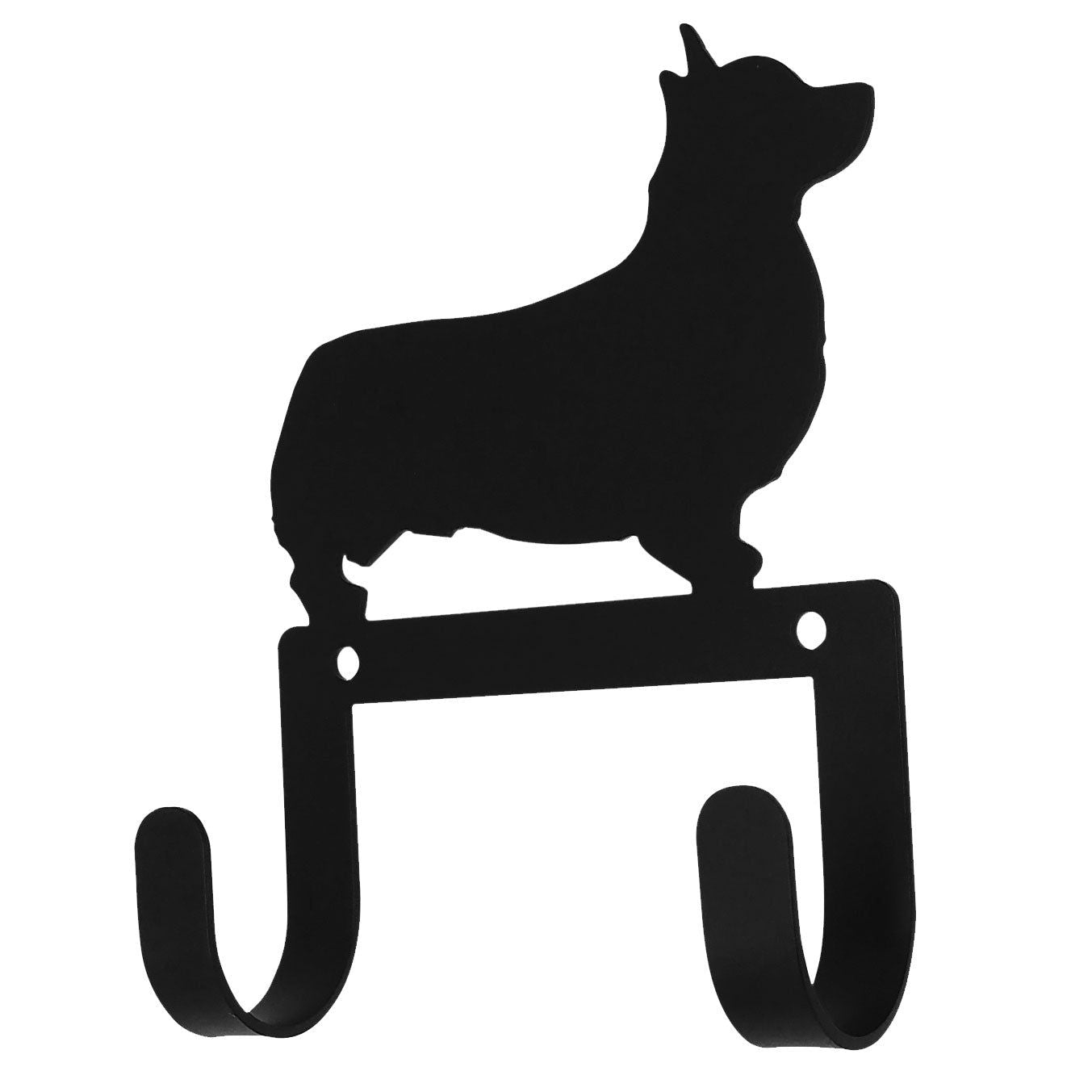 Village Wrought Iron Corgi Dog Leash & Collar Wall Hook