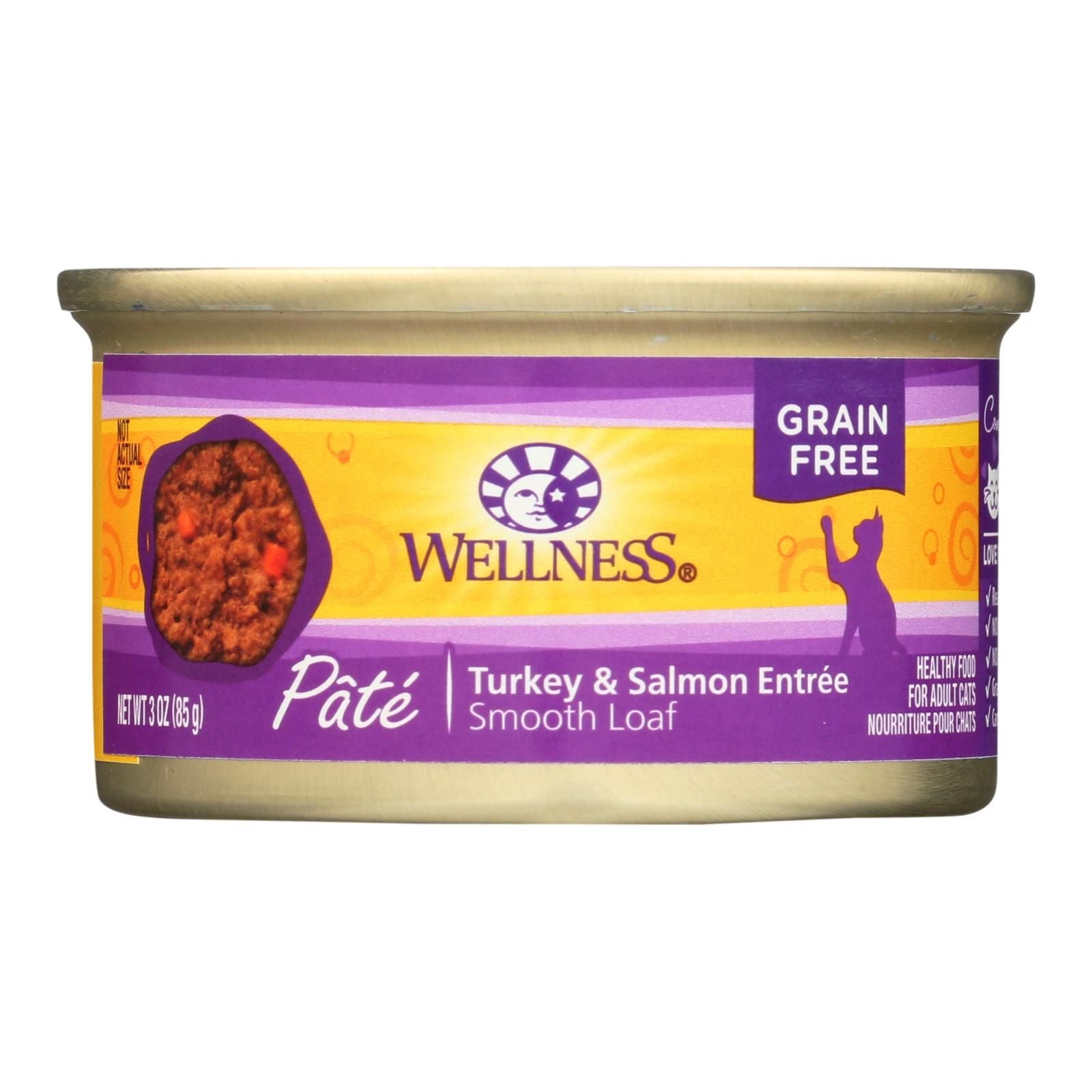 Wellness Pet Products Cat Food - Turkey and Salmon Recipe - Case of 24 - 3 oz.(D0102HHGRBJ.)
