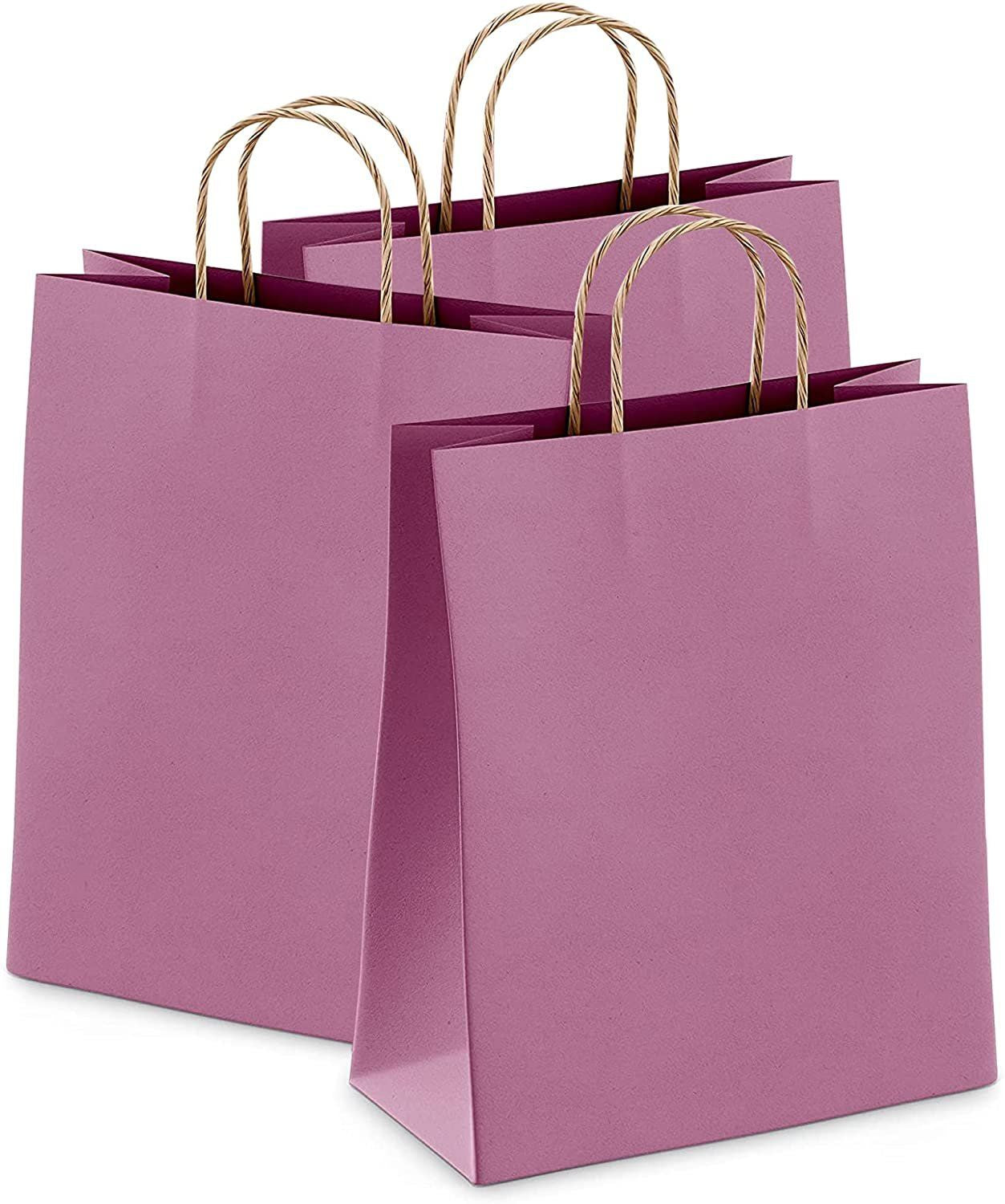 PUREVAcY gray Kraft Paper Bags 8 x 475 x 105 in Bulk Pack of 400 Medium Favor Shopping Bags with Handles craft Recycled Paperbag