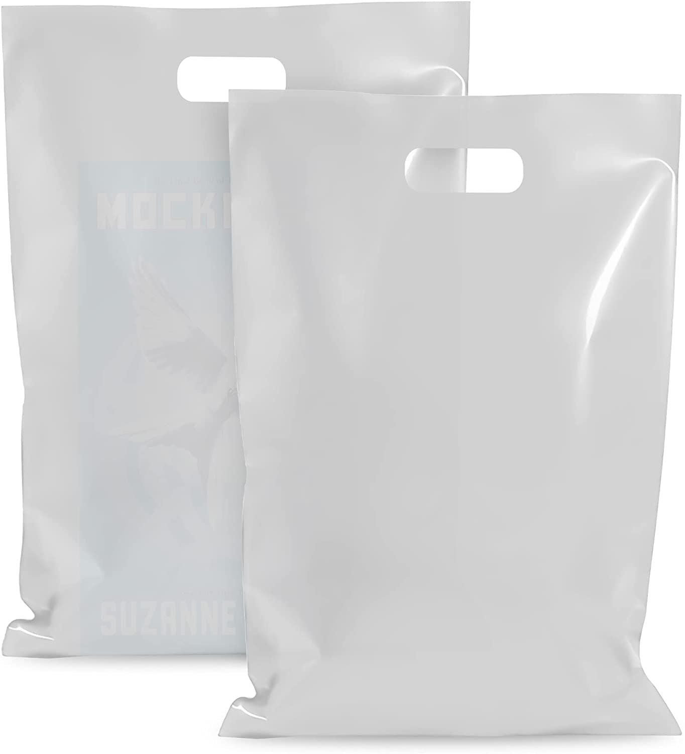 Pack of 2000 Blue Shopping Bags with Die cut Handle 75 x 12 Thickness 12 Micron High Density Polyethylene Bags 7 12 x 12 Lightwe
