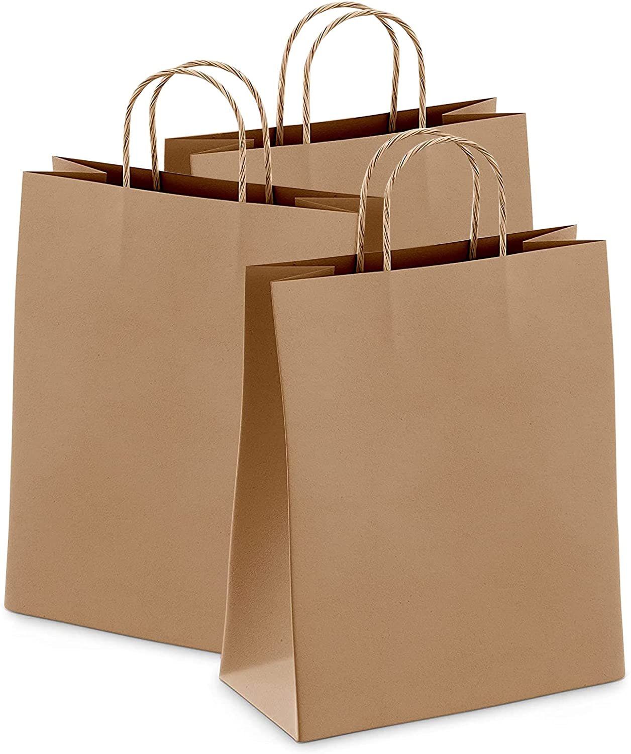PUREVAcY Purple Kraft Paper Bags 8 x 475 x 105 in Bulk Pack of 50 Large Favor Shopping Bags with Handles craft Recycled Paperbag
