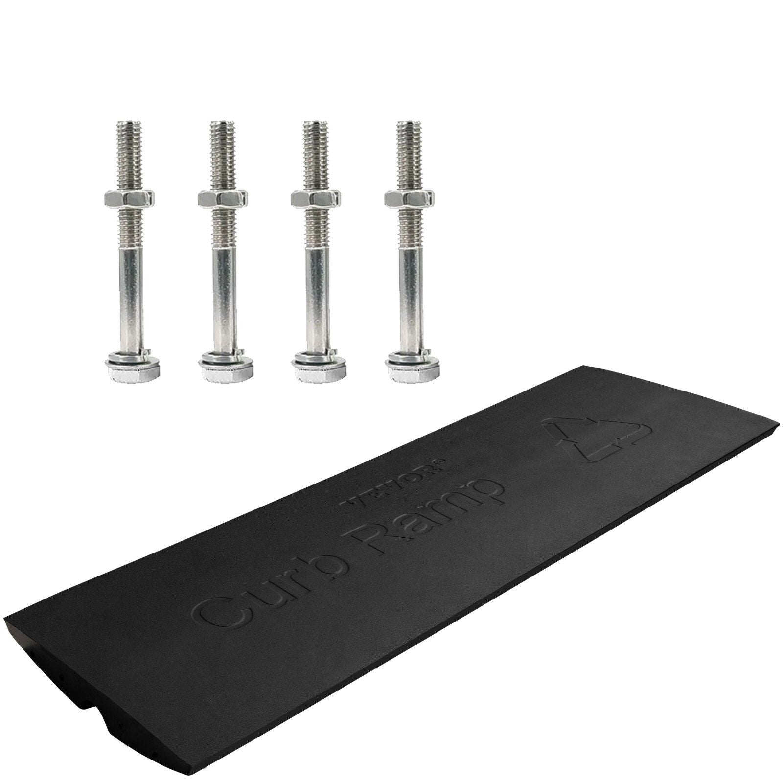 VEVOR Curb Ramp, 1 Pack Rubber Driveway Ramps, Heavy Duty 32000 lbs Weight Capacity Threshold Ramp, 2.6 inch High Curbside Bridg