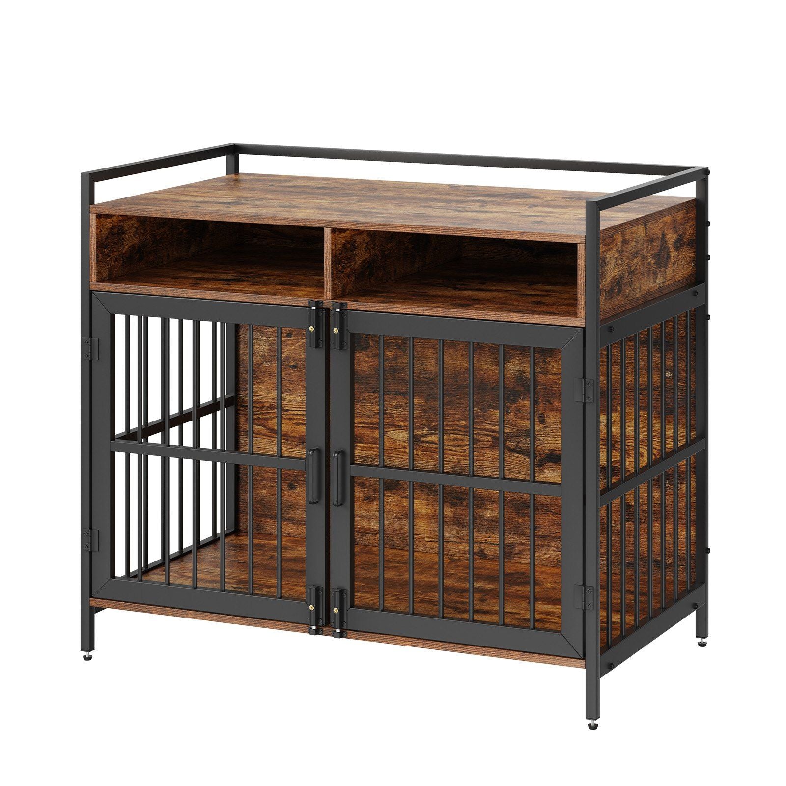 VEVOR Furniture Style Dog Crate with Storage, 41 inch Dog Crate Furniture Large Breed with Double Doors, Wooden Dog Cage for Lar