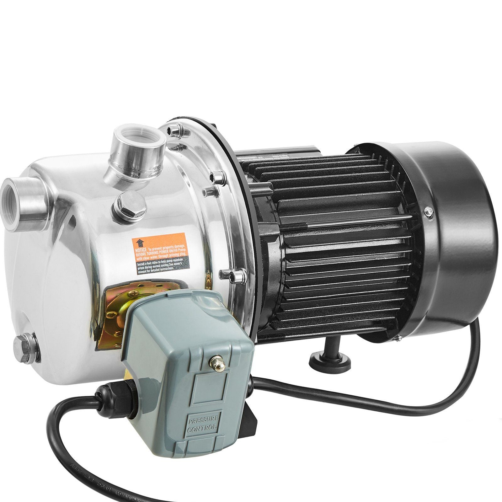 VEVOR 1HP SUS304 Stainless Steel Shallow Well Jet Pump, 115 Volt, 18.5 GPM 147.6 FT Maximum Head Irrigation Water Pump, for Agri