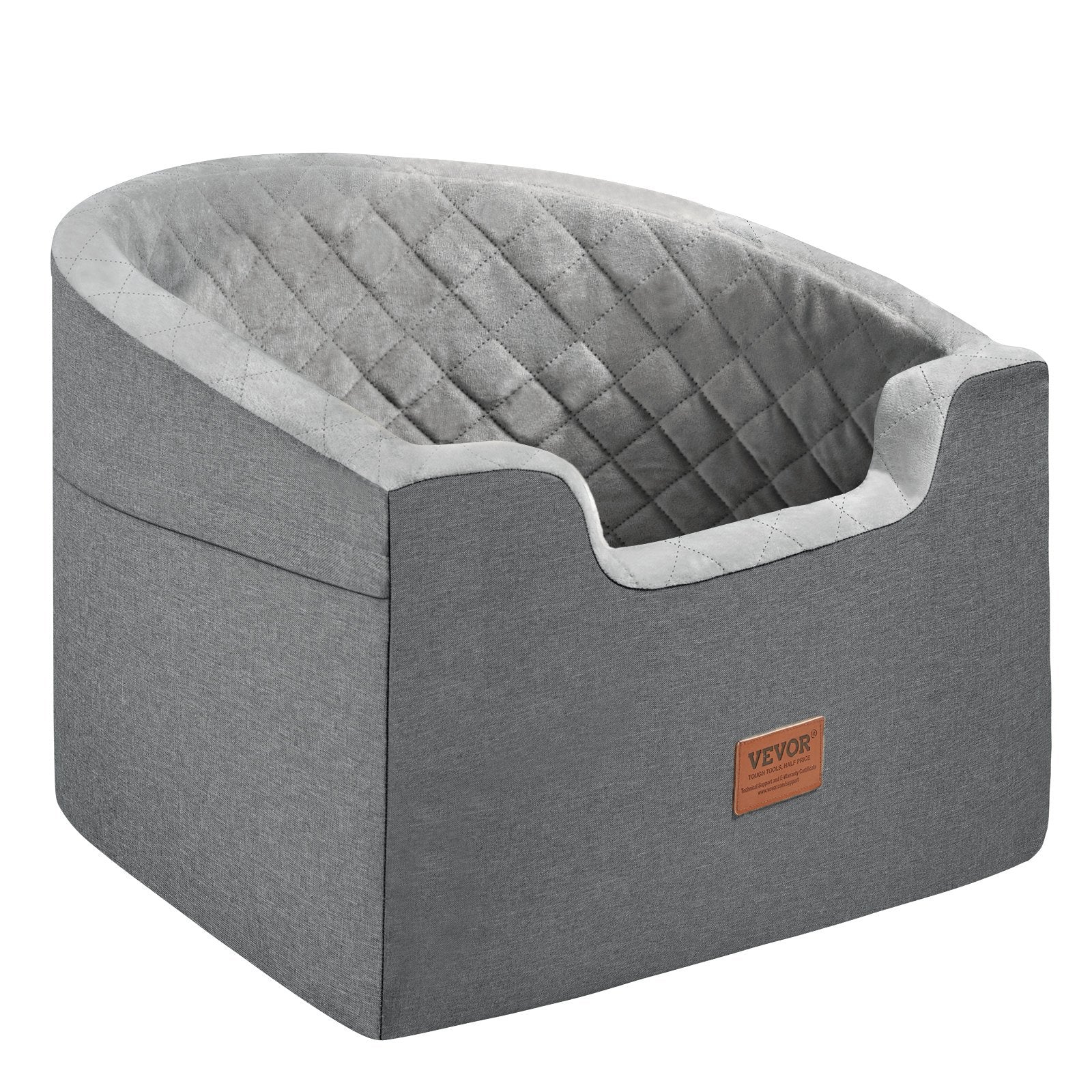 Vevor Dog Booster Car Seat Pet Car Seat For Small Medium Dog Up To 55 Lbs Gray
