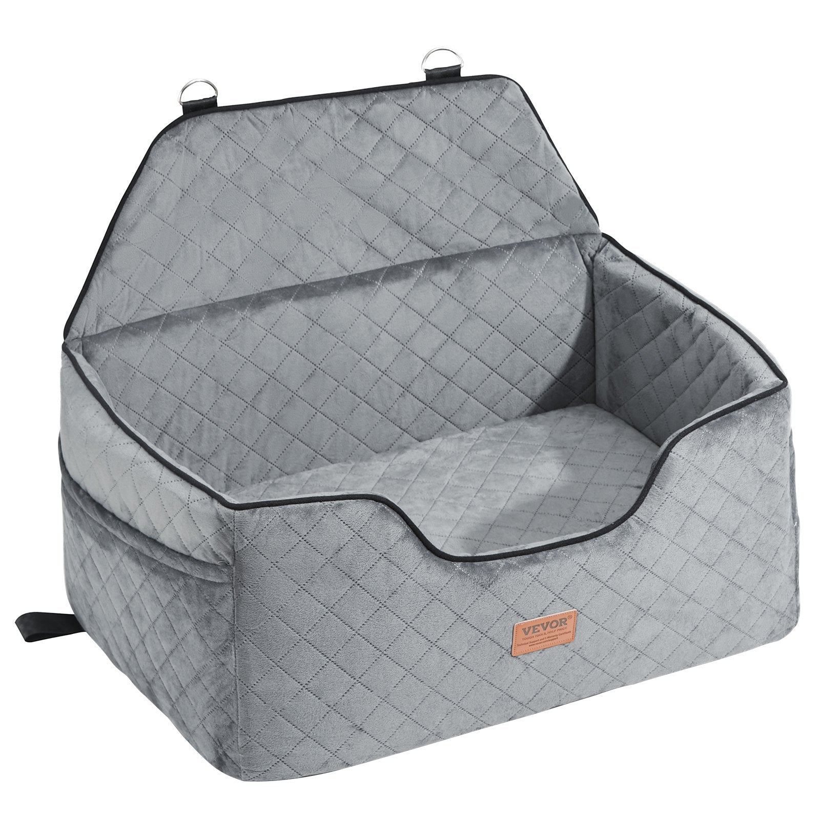 Vevor Dog Booster Car Seat Pet Car Seat For Medium Large Dog Up To 55 Lbs Gray