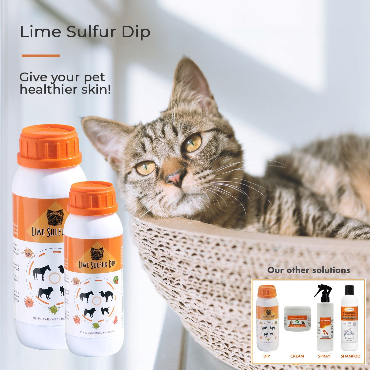 Classic'S Lime Sulfur Dip (8 Oz - Extra Strength Formula - Safe Solution For Dog, Cat, Puppy, Kitten, Horse