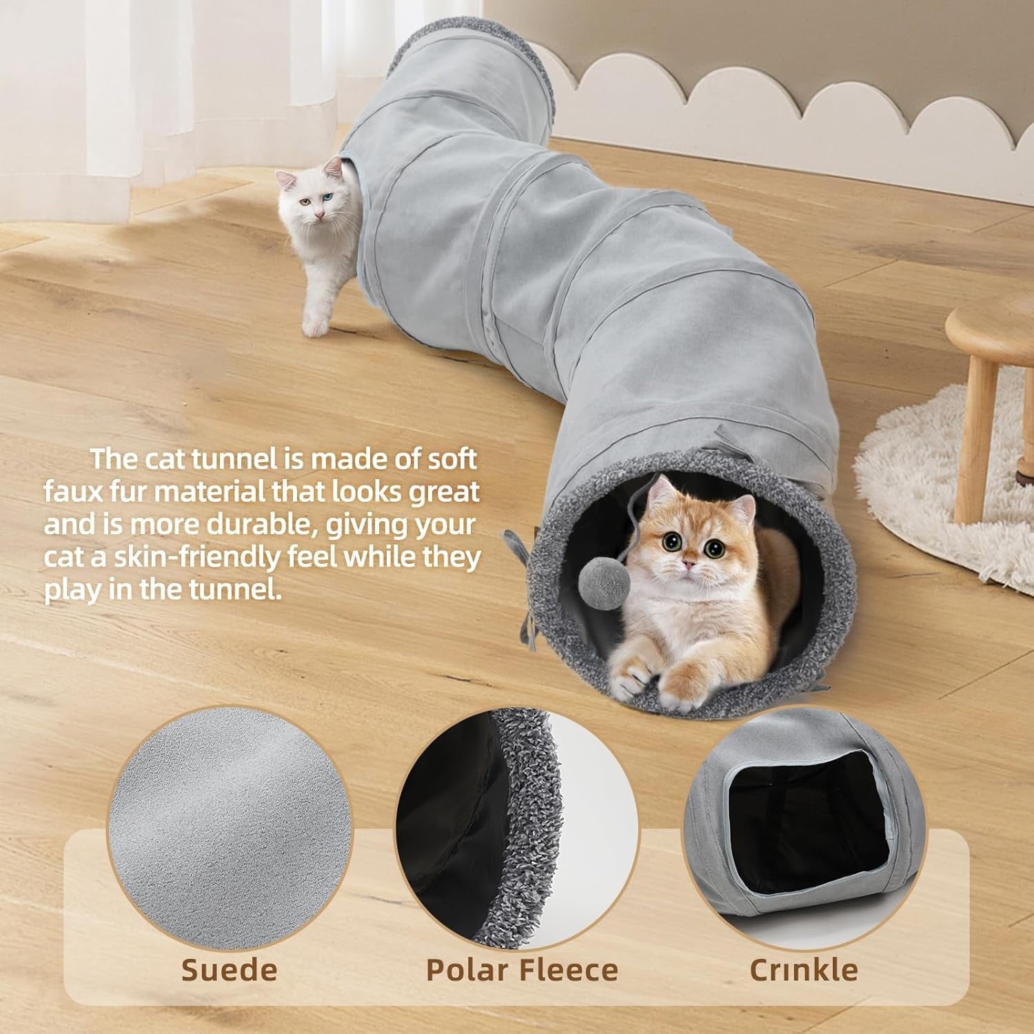 Cat Tunnel Toy for Cats & Small Pets Collapsible Interactive Play Tube
