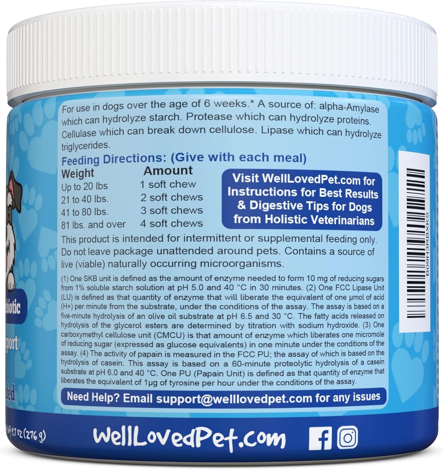 Well Loved Probiotics for Dogs with Prebiotics & Digestive Enzymes