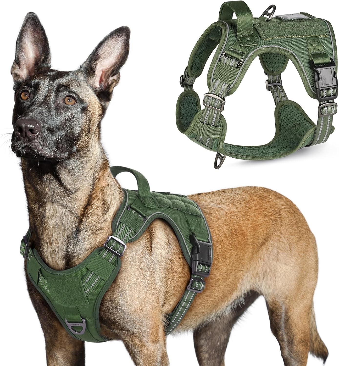 No-Pull Tactical Dog Harness MOLLE Vest for Medium & Large Dogs