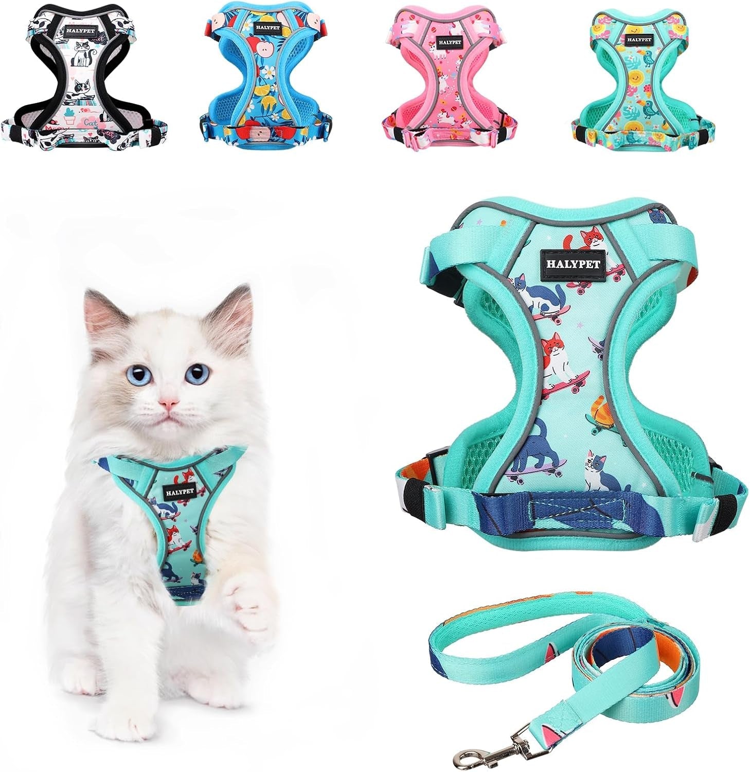 Cat Harness and Leash Set Escape Proof Reflective Adjustable Vest