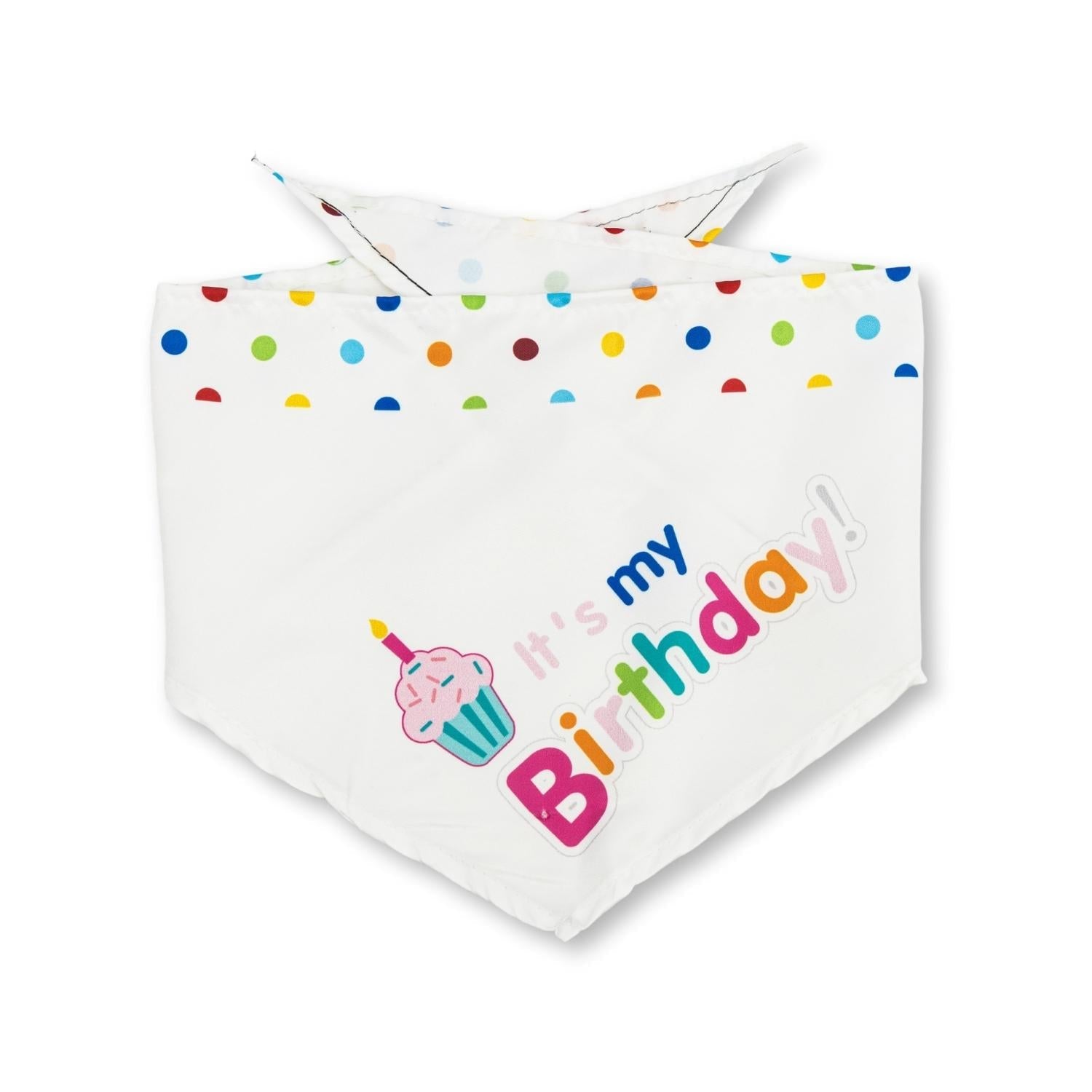 4-Piece Dog Birthday Kit with Bandana, Hat, Bow Tie & Plush Cake Toy