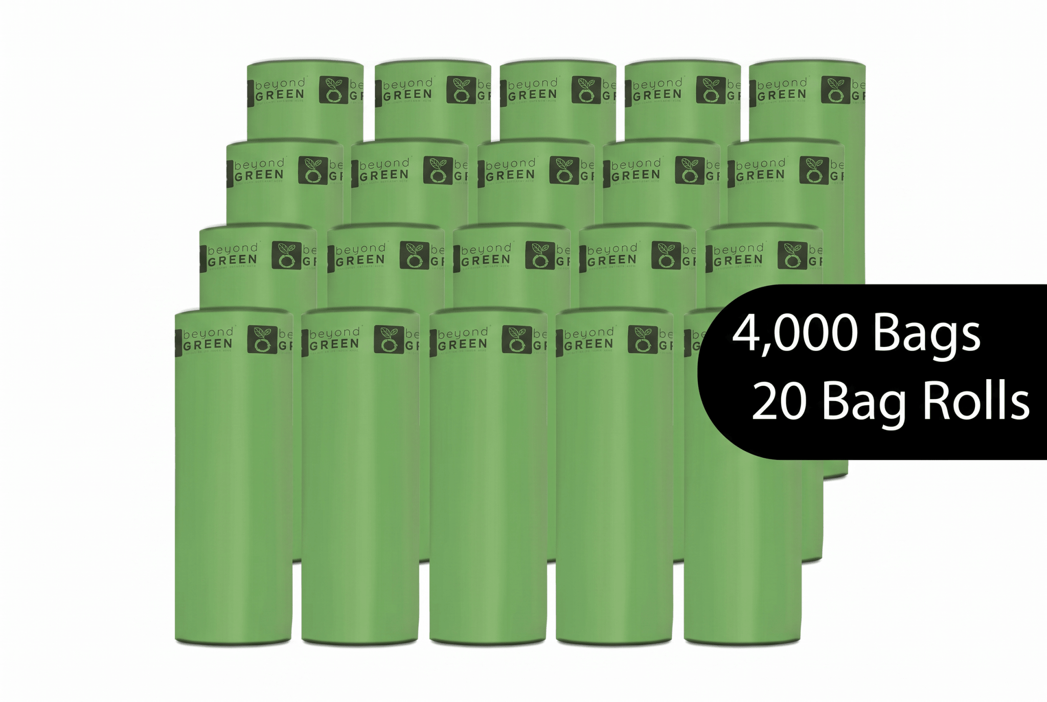 Dog Waste Bags – 200-Count Core Roll 8" x 13" | Bulk Refill | Made in USA | beyondGREEN
