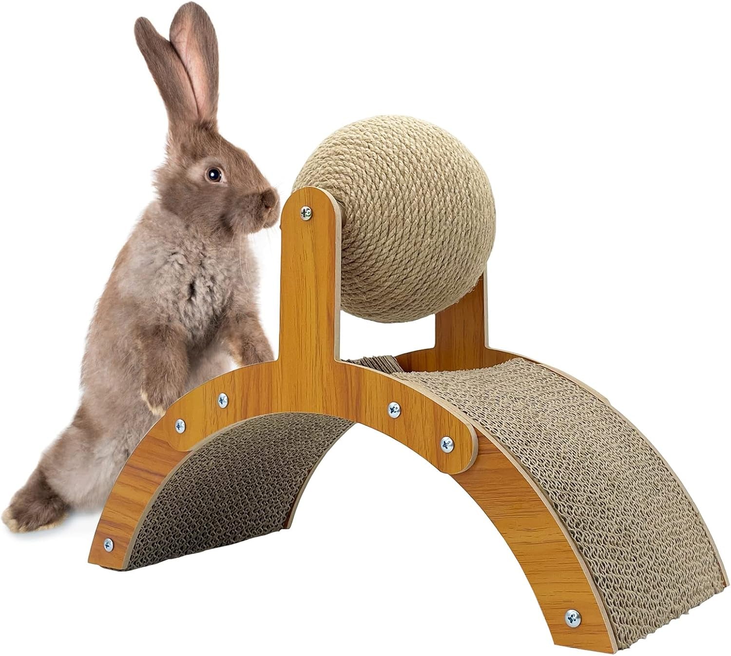 Rabbit Scratching Toy Sisal Ball Cardboard Scratcher for Small Pets