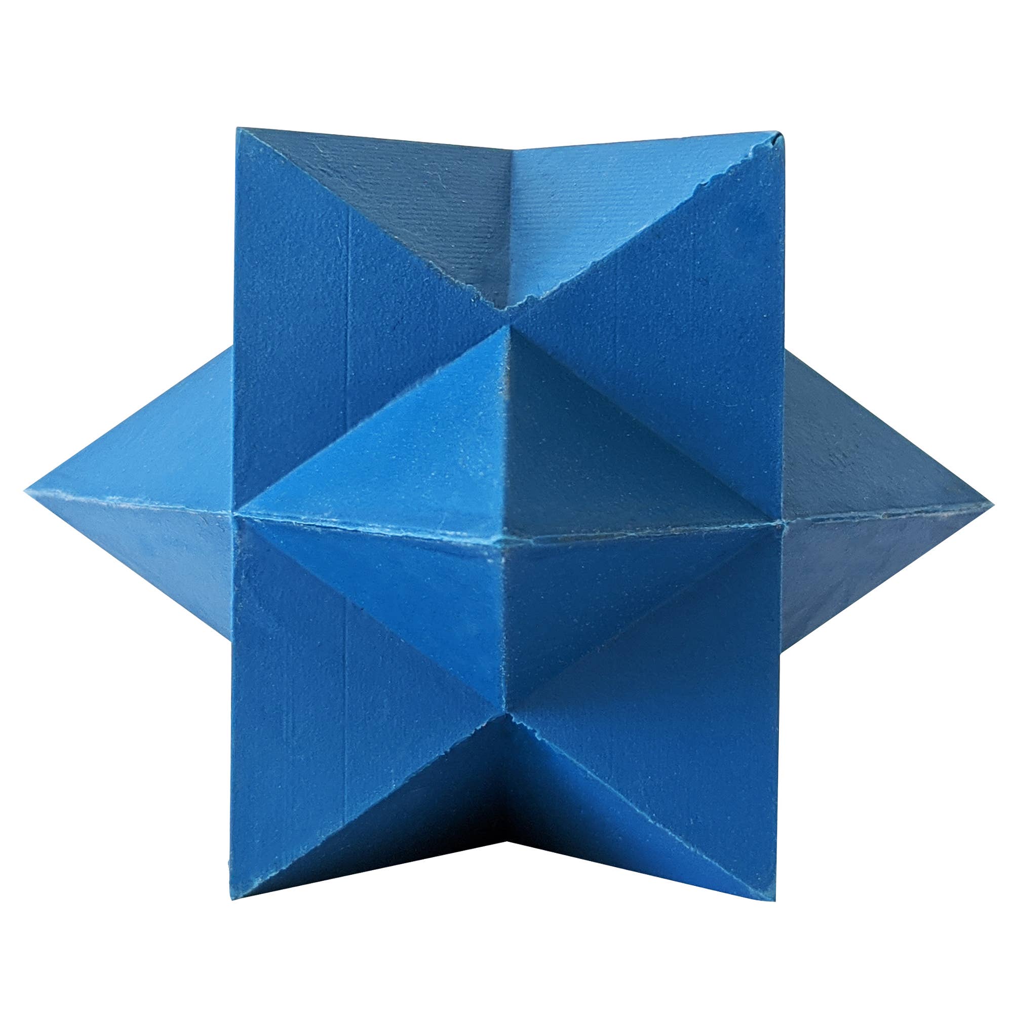 Blue Star-Shaped Natural Rubber Dog Chew Toy, 3.3 in