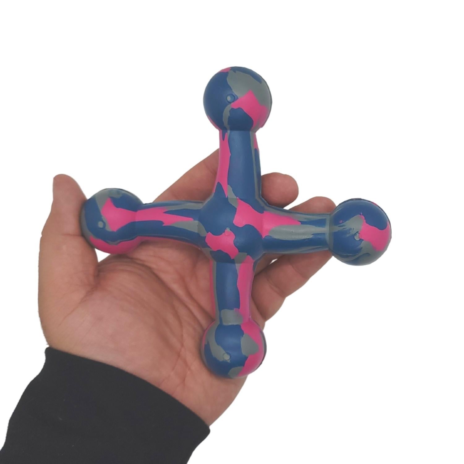 Natural Rubber Jack Dog Toy, 6.5 × 6.5 in